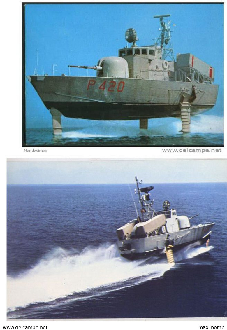 ALISCAFO LANCIAMISSILI P420 MARINA 7 2 CARTOLINE (NAVE) - Warships