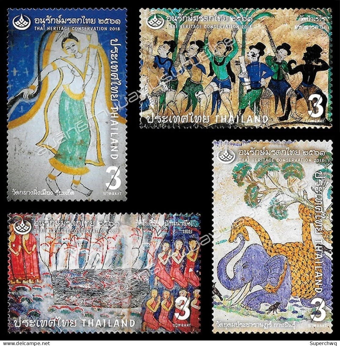 Thailand 2018 Cultural Heritage Murals,4v MNH - Thailand