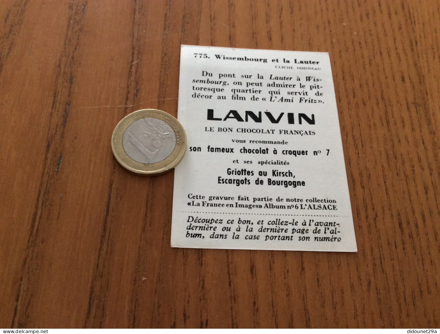 Chromo CHOCOLAT LANVIN «n°775 - Wissembourg Et La Lauter» - Altri & Non Classificati