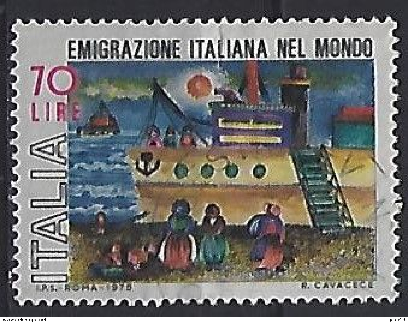 Italy 1975  100 Jahre Italienische Auswanderung  (o) Mi.1499 - 1971-80: Gebraucht