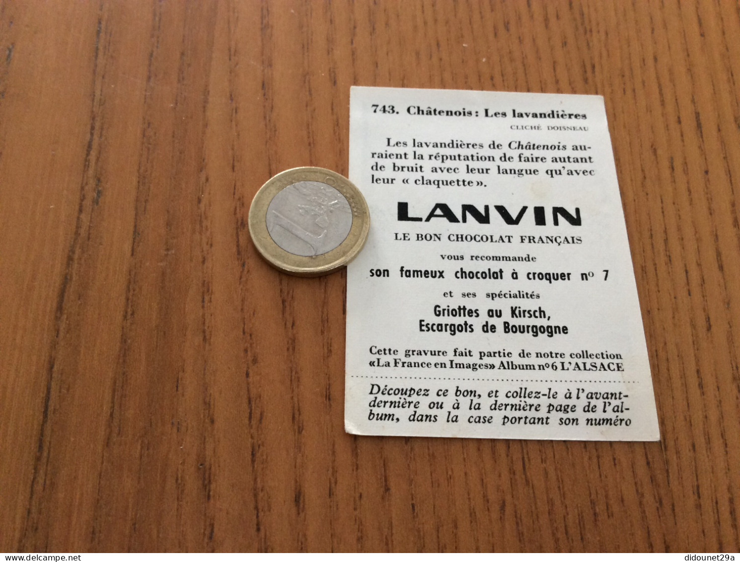 Chromo CHOCOLAT LANVIN «n°743 - Châtenois, Les Lavandières» - Other & Unclassified