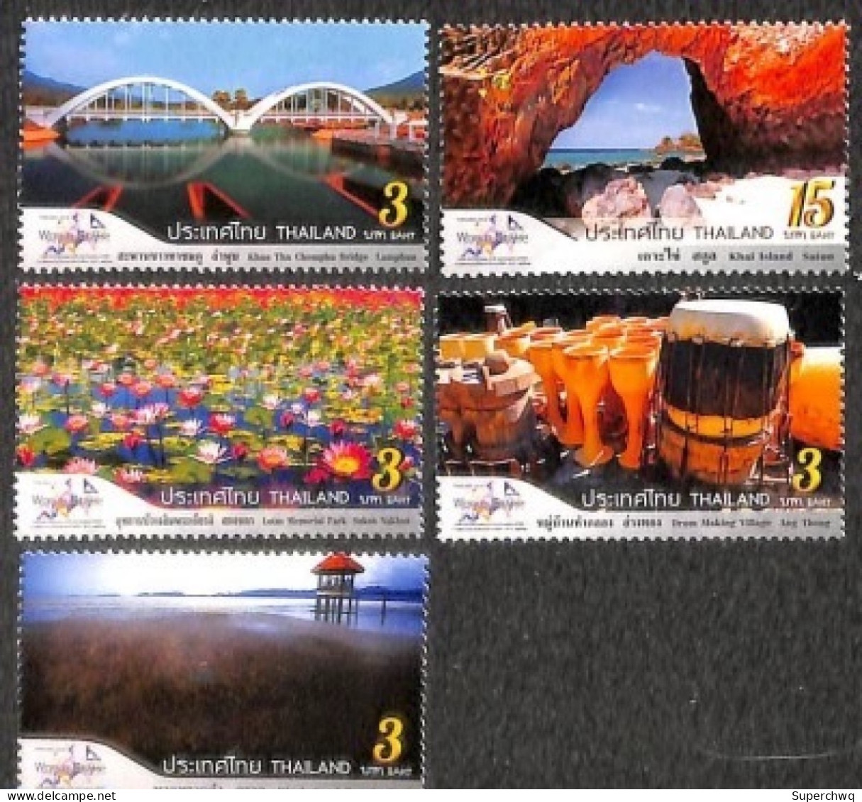 Thailand 2018 Scenic Spots, Islands, Bridges, Lotus Beer, Etc. In Various Regions,5v MNH - Thailand