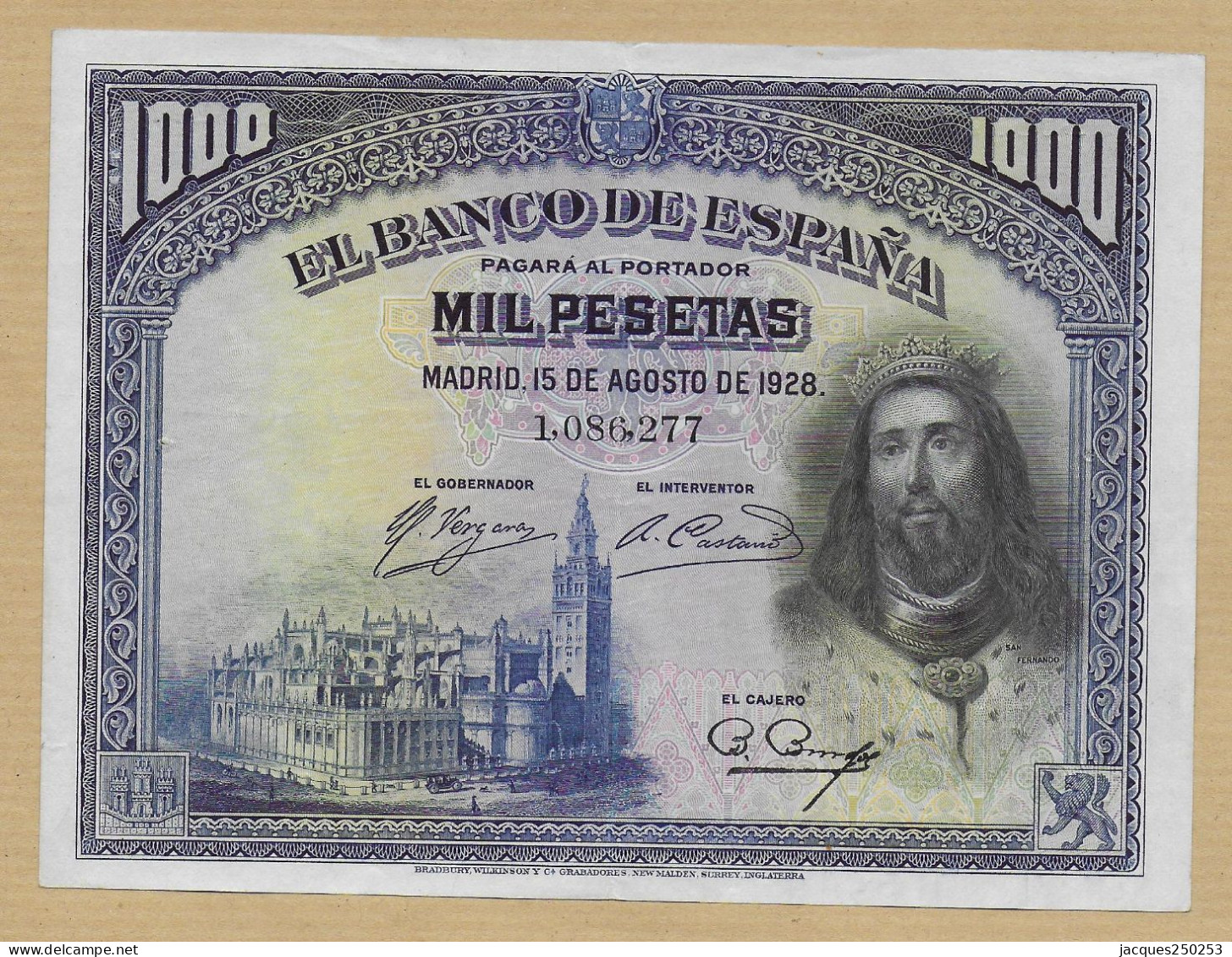 1000 PESETAS 15-08-1928 - 1000 Peseten