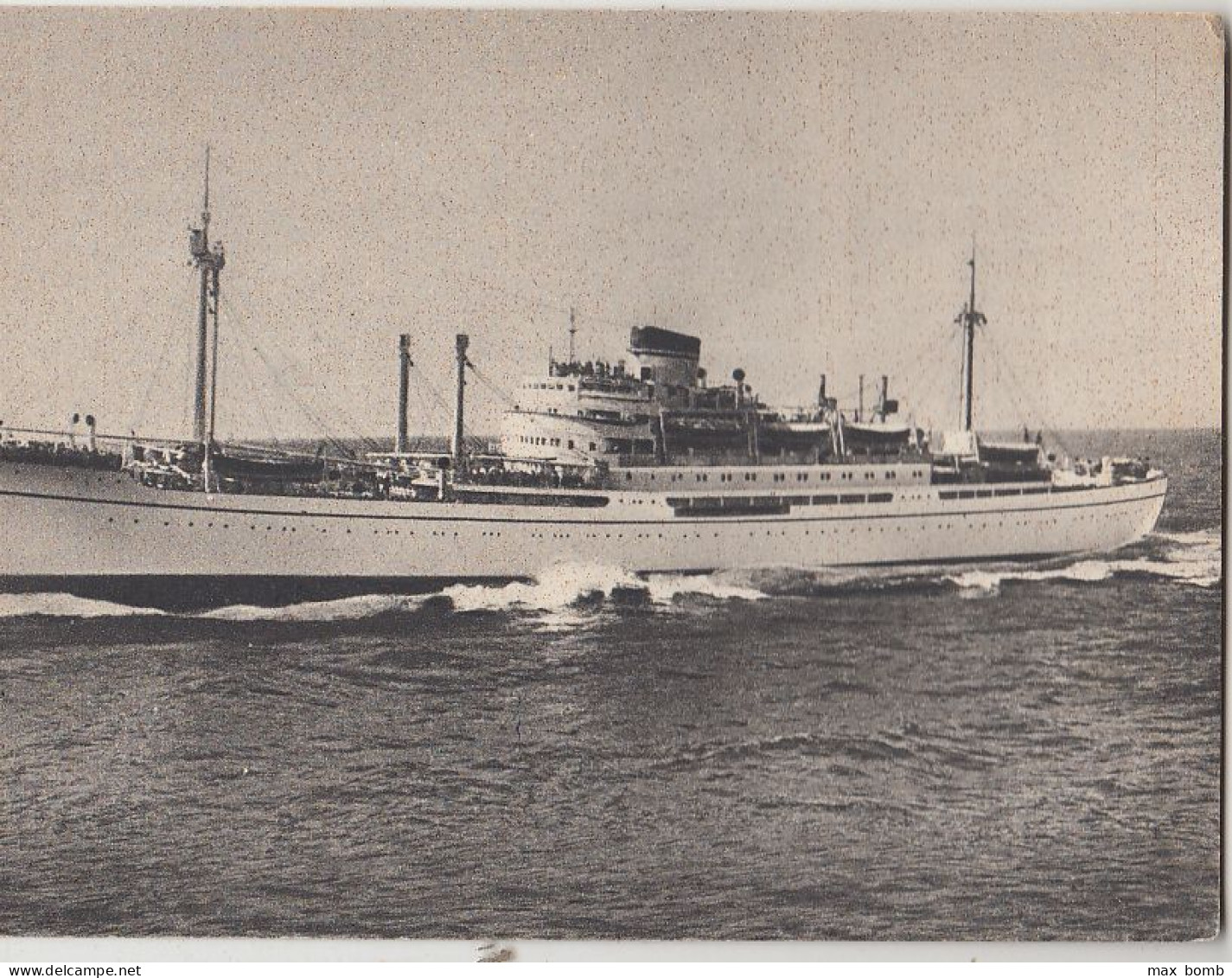 1953 MOTO NAVE AMERIGO VESPUCCI  NASCITA A BORDO - ITALIA NAVIGAZIONE 22 - Passagiersschepen