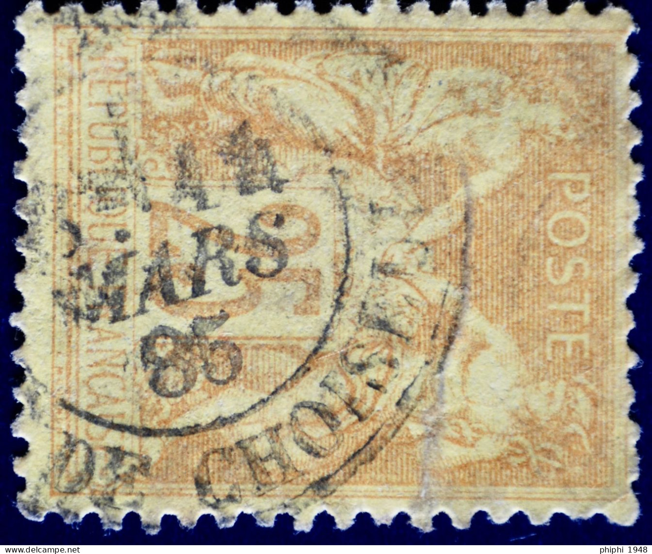 -Sage    Obl   :  BUREAUX De QUARTIER De PARIS.R DE CHOISEUL.1885 - 1876-1898 Sage (Type II)