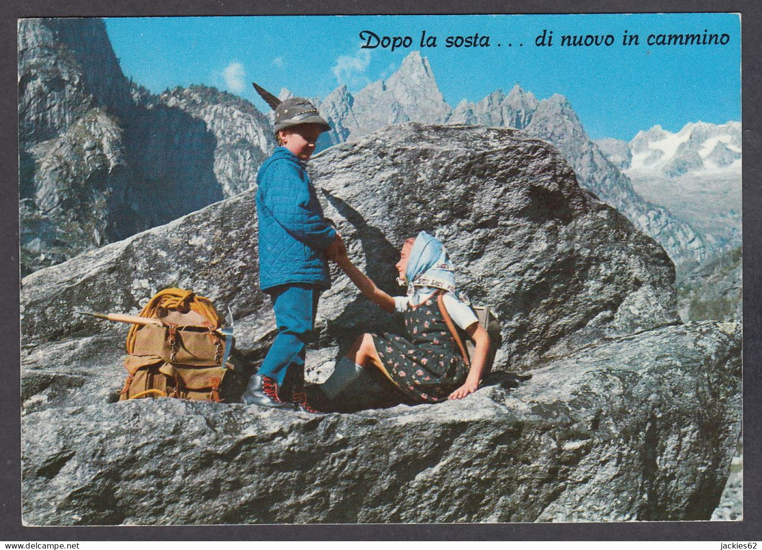 116905/ Enfants à La Montagne, *Dopo La Sosta...* - Gruppi Di Bambini & Famiglie