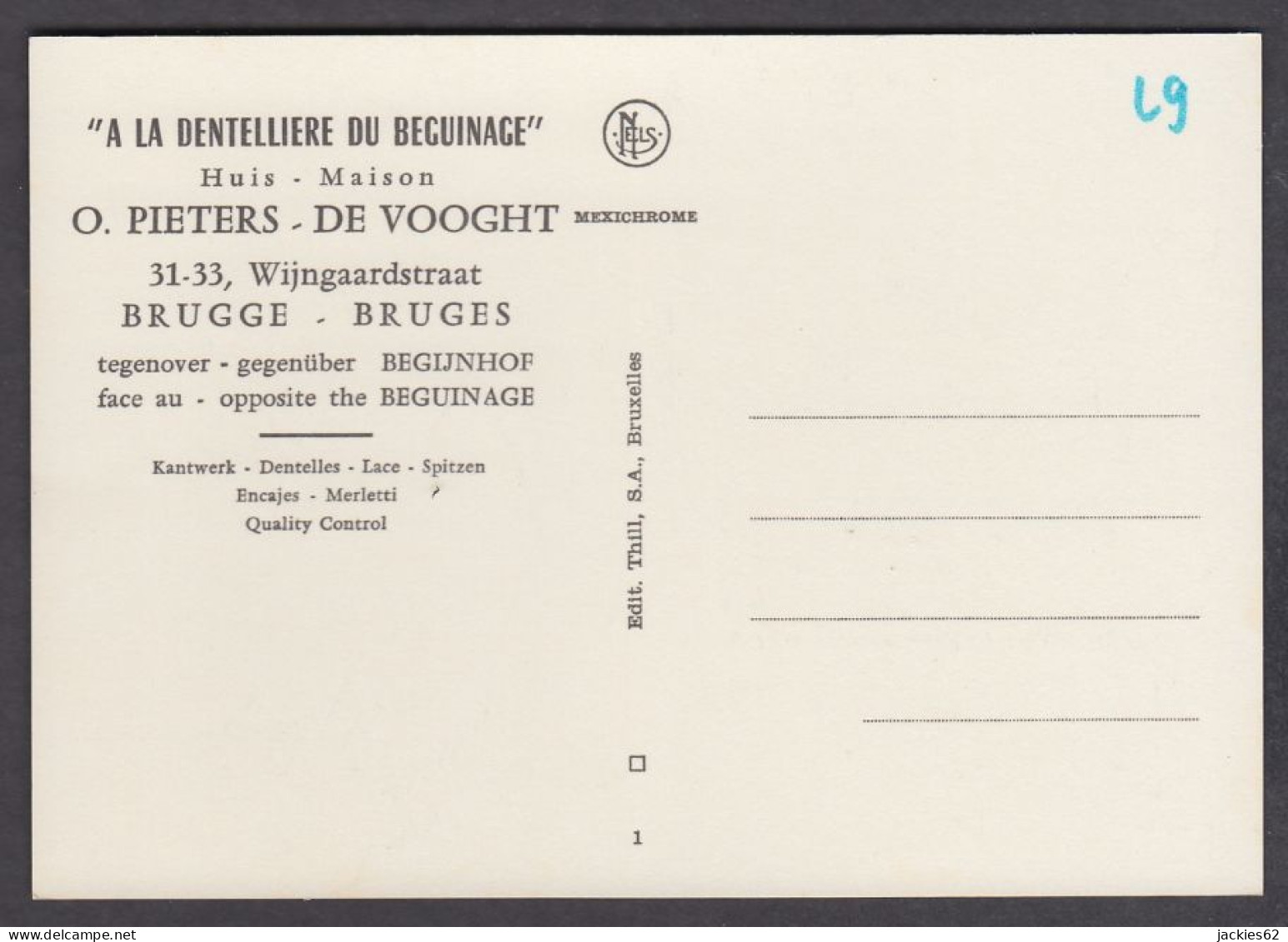 118961/ BRUGGE, *A La Dentellière Du Béguinage* - Brugge