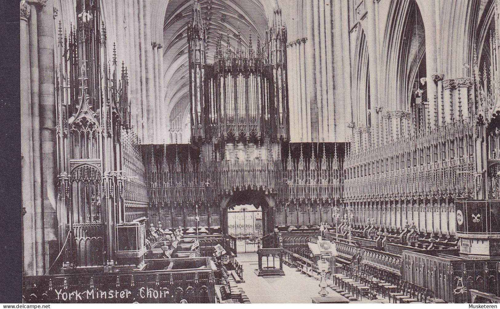 United Kingdom PPC York Minster. Choir & Organ Orgue Orgel. Raphael Tuck 'Siverette' No. 1888 (2 Scans) - York