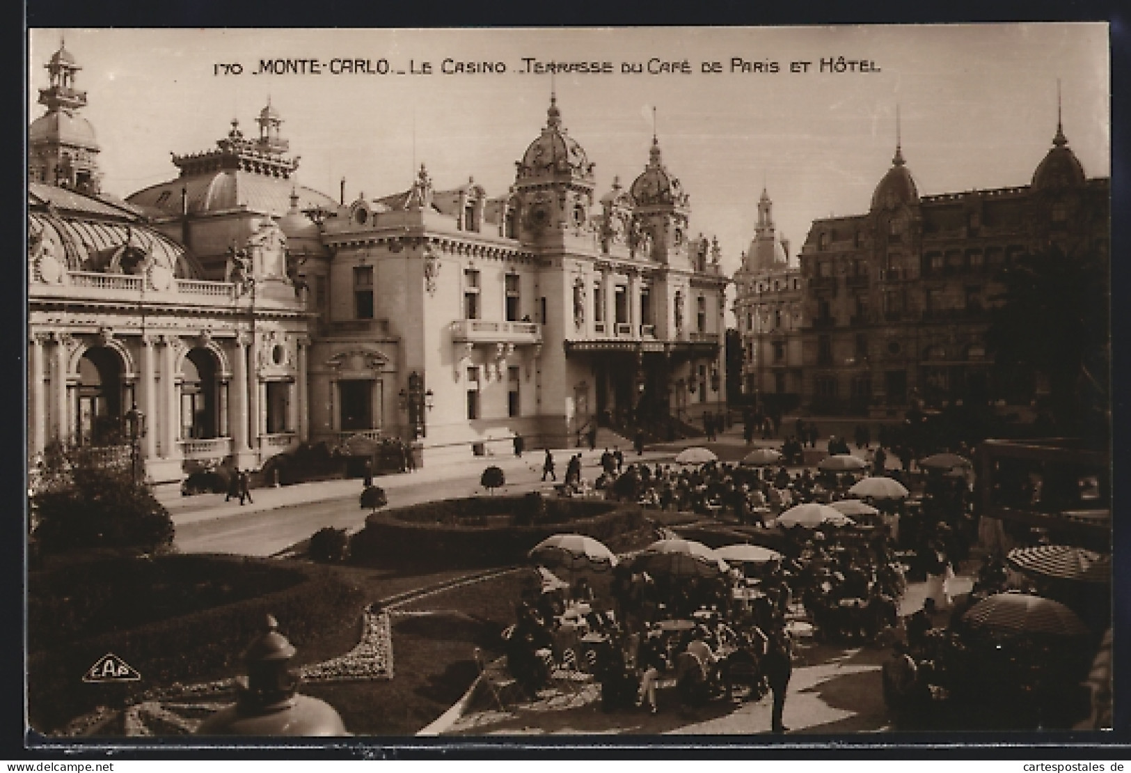 AK Monte-Carlo, Le Casino, Terrasse Du Cafe De Paris Et Hotel  - Andere & Zonder Classificatie