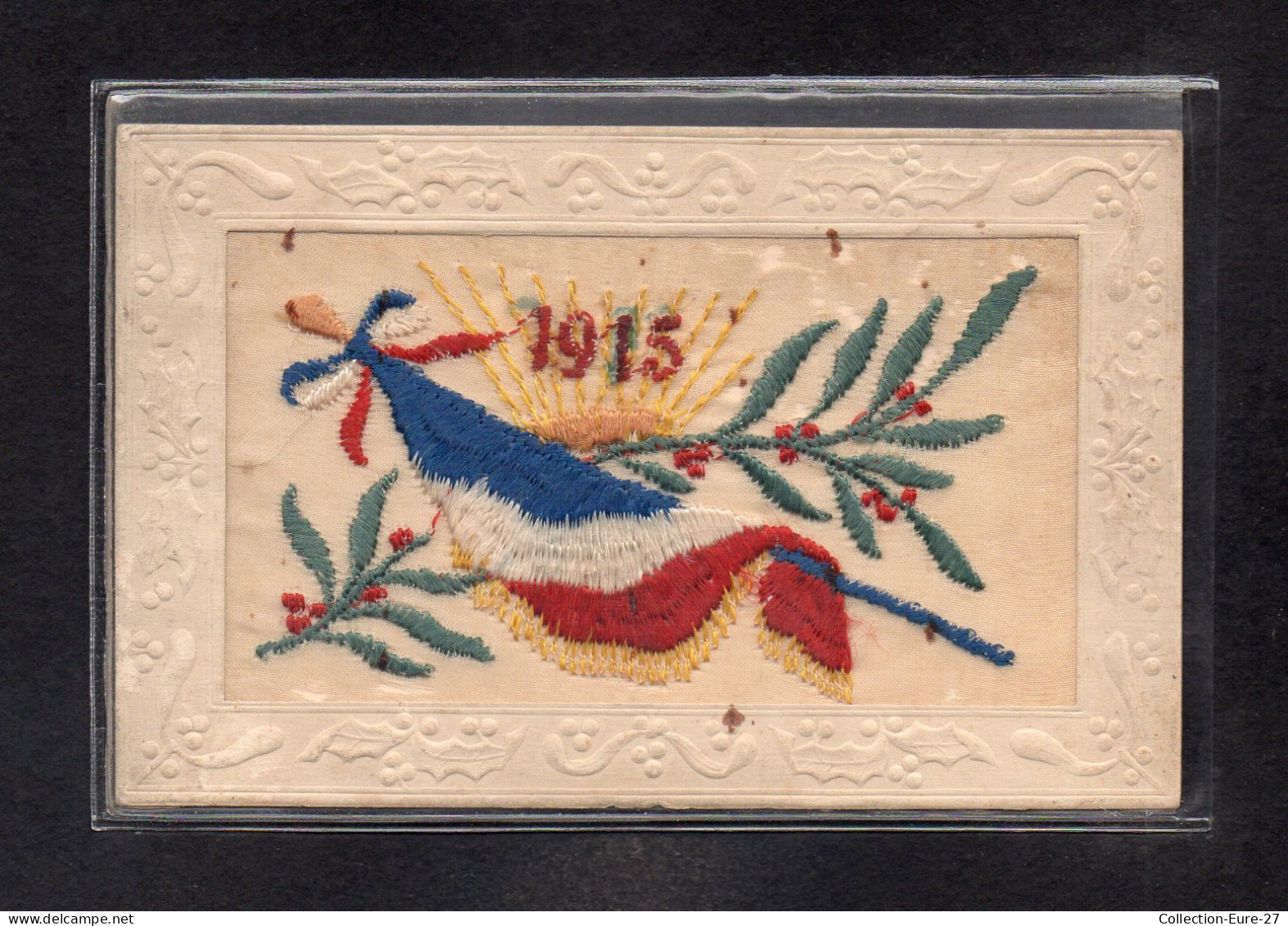 (12/05/24) THEME FANTAISIES-CPA CARTE BRODEE - 1915 - DRAPEAU FRANCE - Embroidered