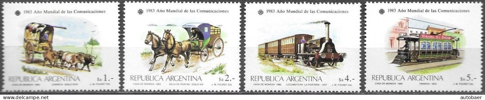 Argentina 1983 World Communication Year Transport Ano Mundial De Las Comunicaciones Mi. 1658-61 MNH Postfrisch Neuf ** - Ongebruikt