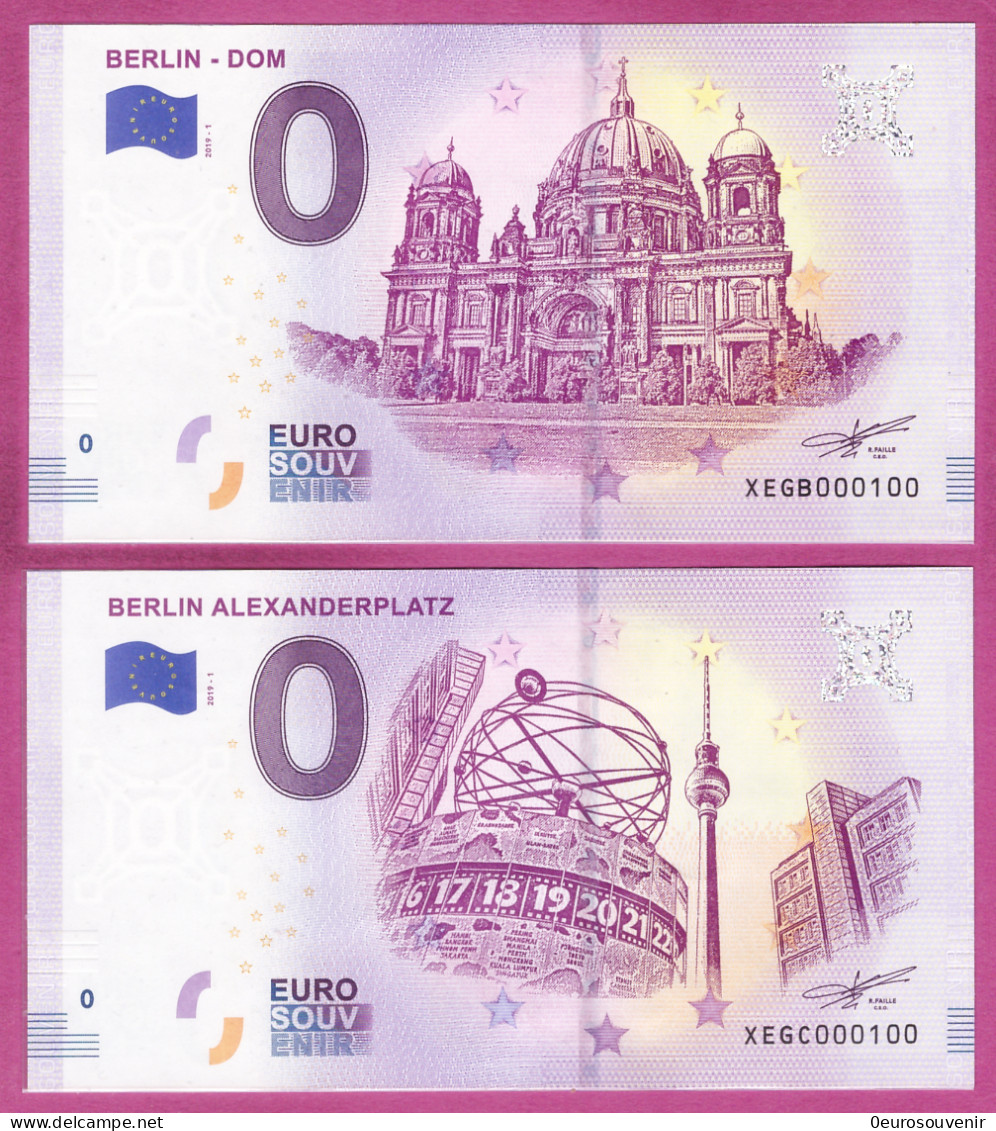 0-Euro XEGB + XEGC 2019-1 # 100 ! BERLIN DOM + BERLIN ALEXANDERPLATZ SET - Privatentwürfe