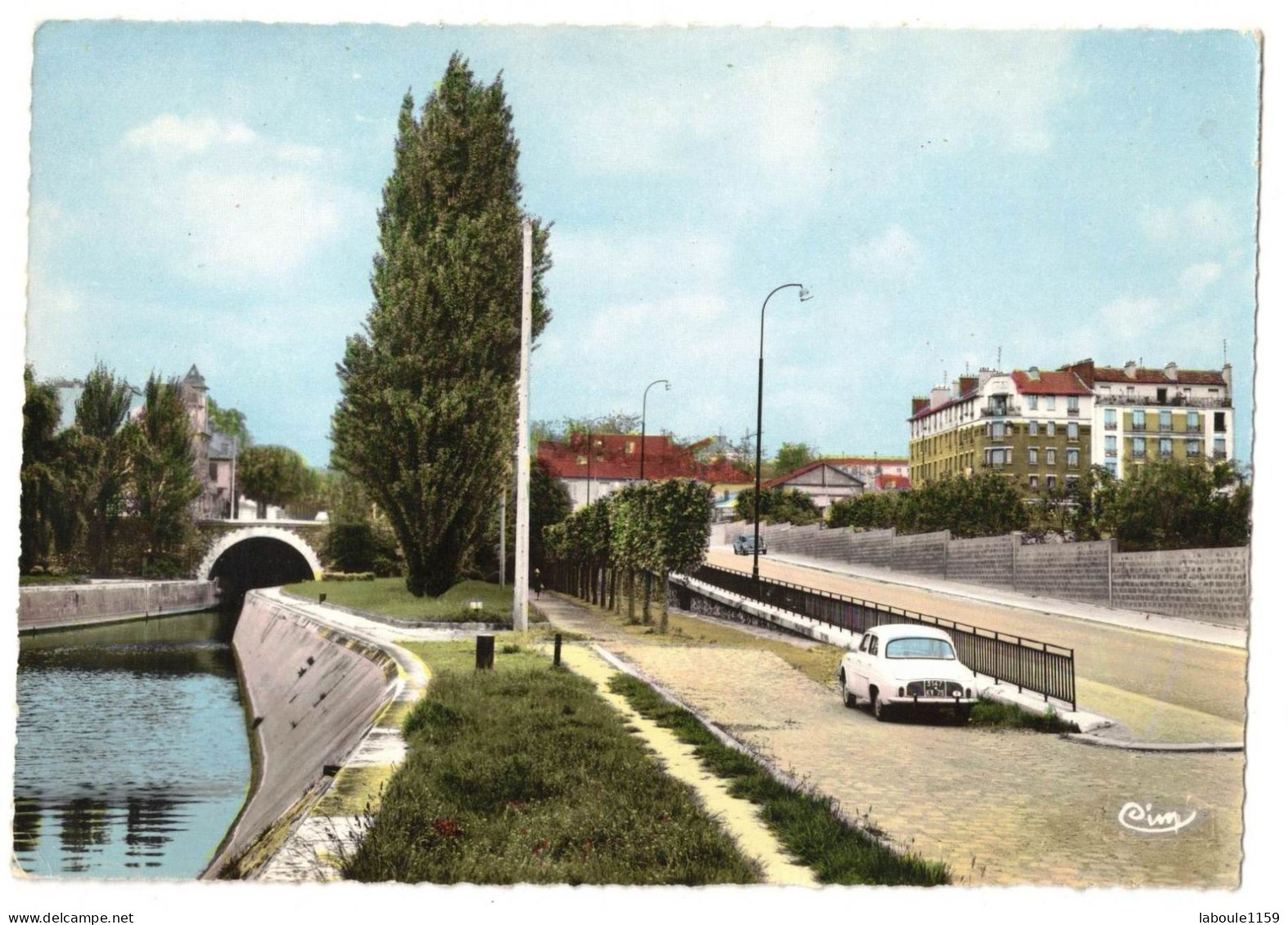 VAL DE MARNE 94 SORTIE DU CANAL DE ST MAURICE ET QUAI DES USINES PLAN VOITURE RENAULT DAUPHINE IMMATRICULEE 3147 KY 75 - Saint Maurice