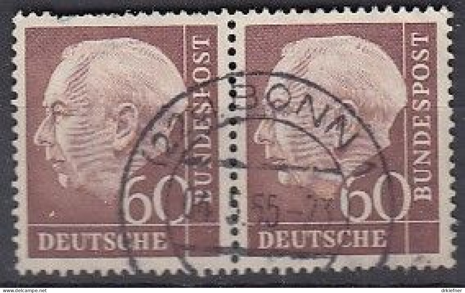 BRD  190 X/190 X, Gestempelt, Heuss, 1954 - Gebruikt