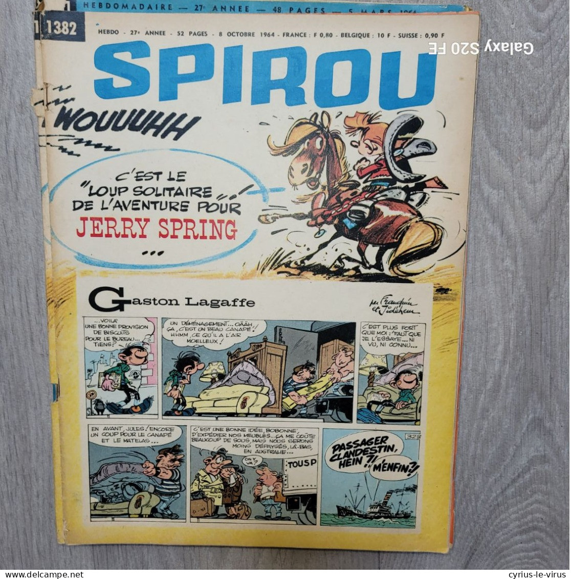 Magazines Spirou  ** Boule Et Bill  **  Sport 5.000 Mètres A Londres 1948 ** Gaston Reiff / Zatopek - Spirou Magazine