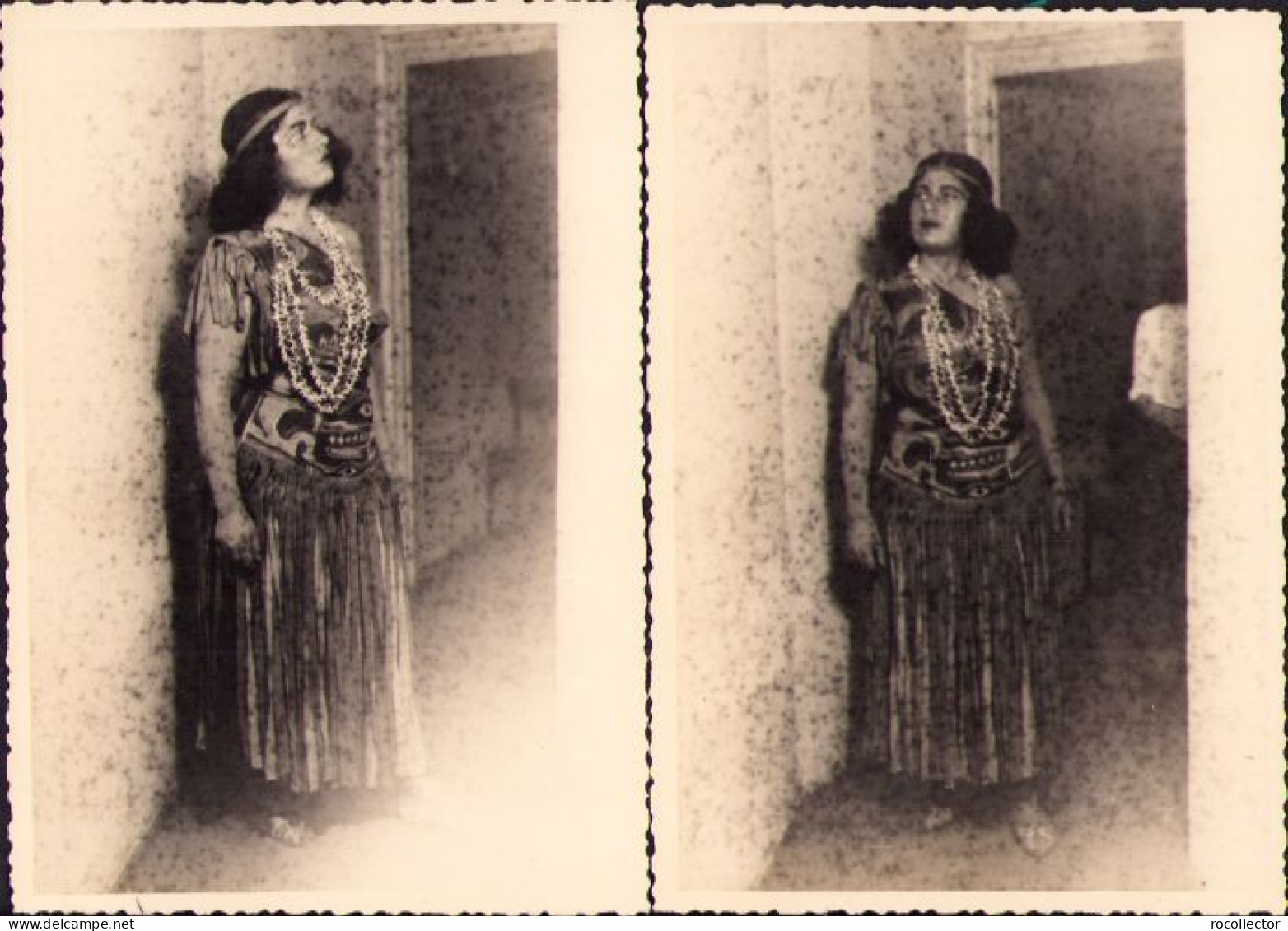 Lot De 2 Poze Cu Artista Ioana Nicola în „Aida” La București, 1947 P1146 - Personnes Identifiées