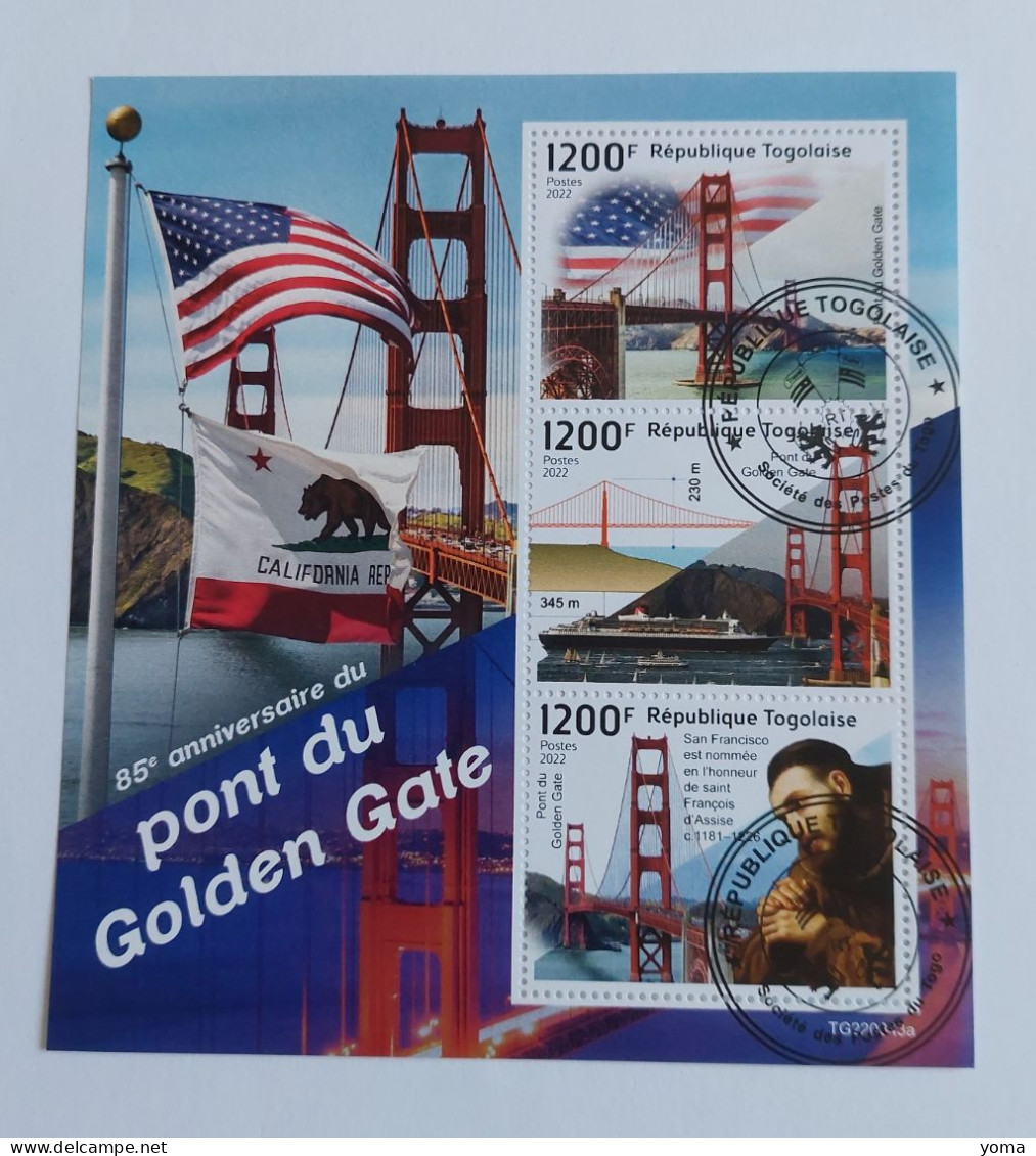 N° 10177 à 10179       Le Pont Du Golden Gate De San Francisco  -  Oblitérés - Togo (1960-...)