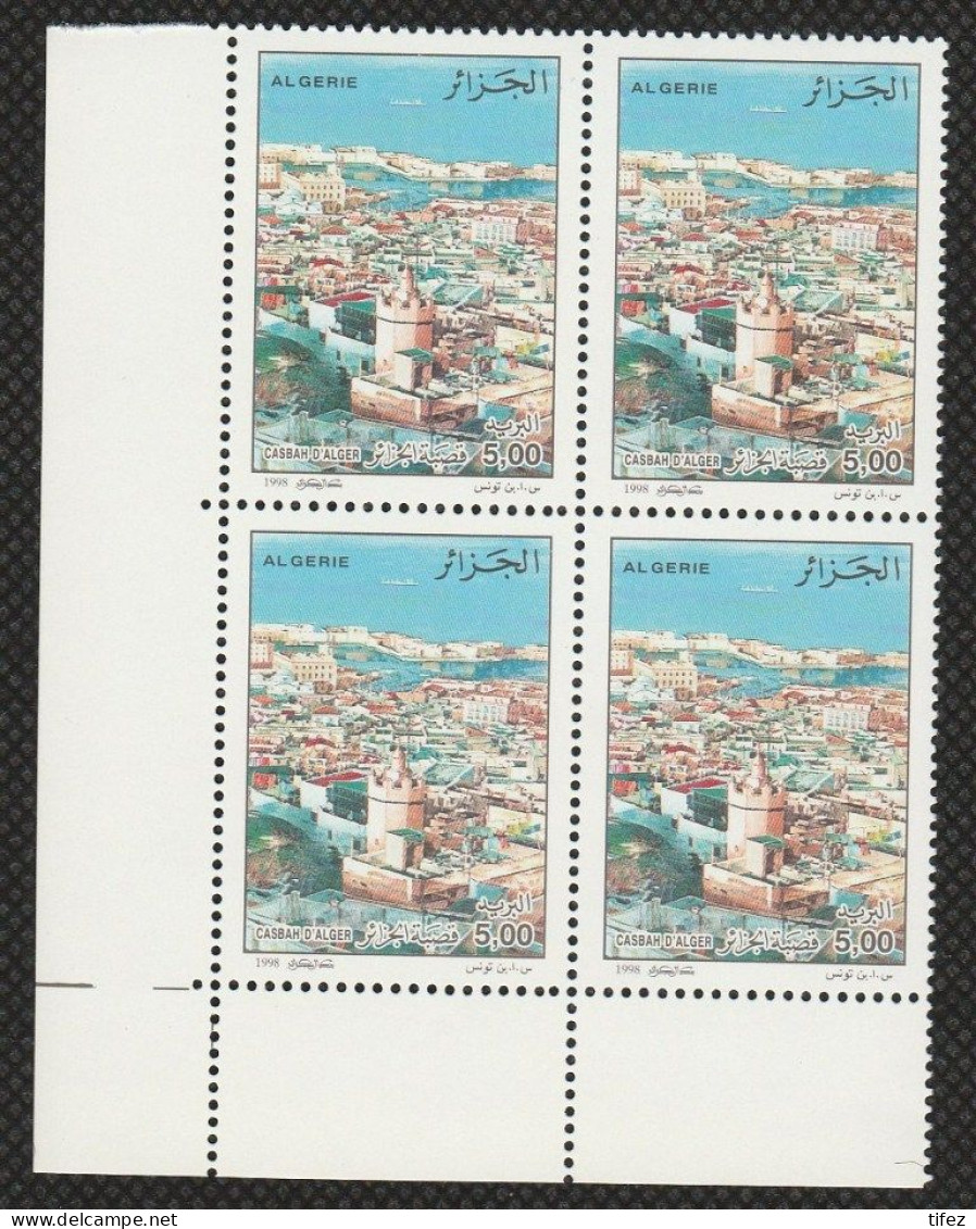 Bloc De 4 : N°1164 Neufs**MNH - Année 1998 - Sauvegarde De La Casbah   -gb- - Algeria (1962-...)