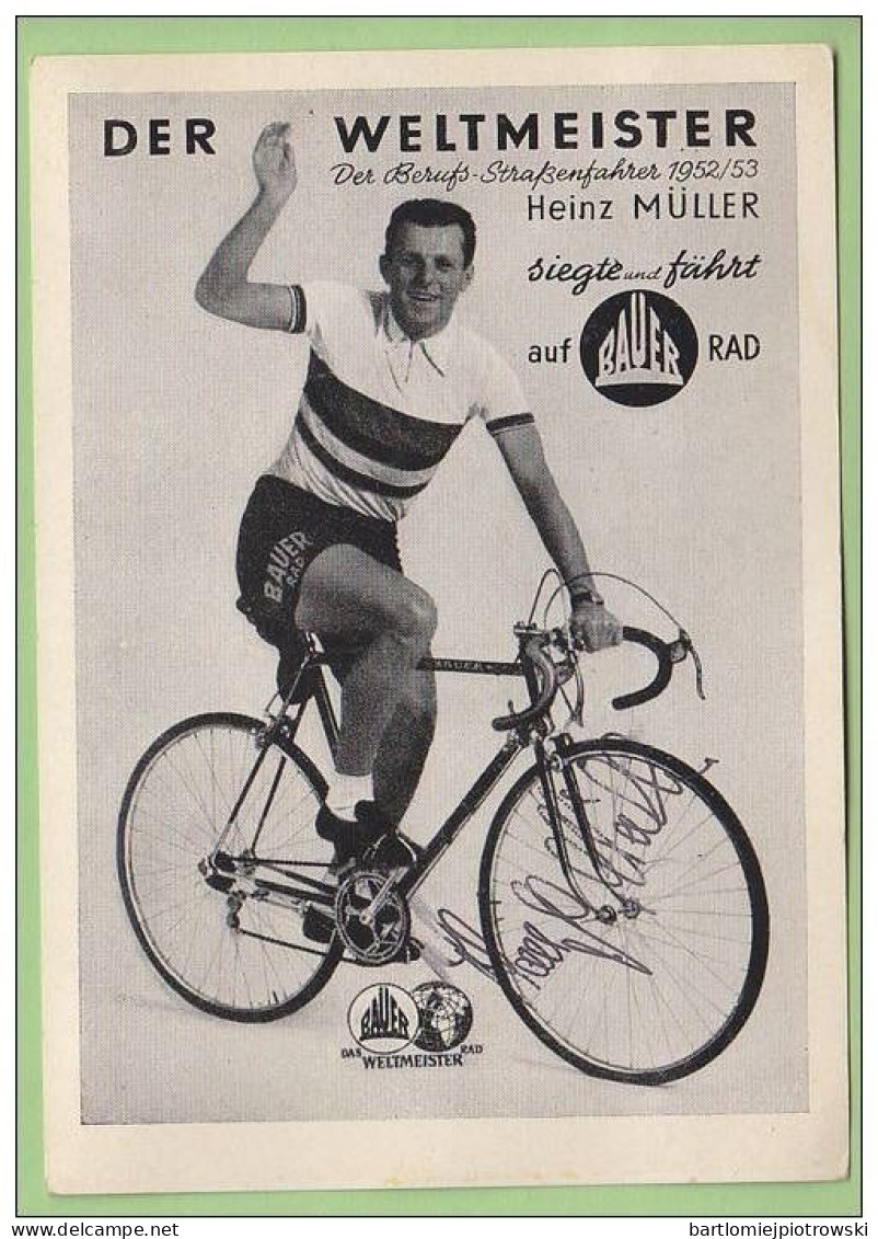 Heinz MULLER , Dédicacée, Autographe. 2 Scans. - Cycling