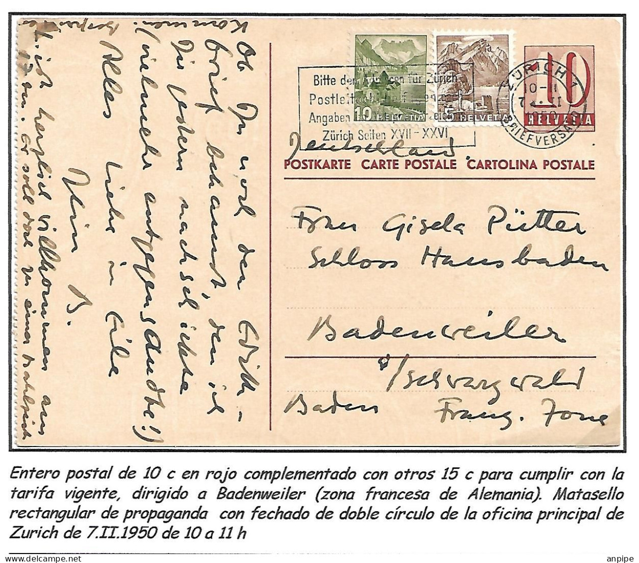 SUIZA - Stamped Stationery