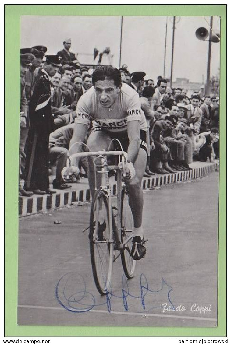 Fausto COPPI , Dédicacée, Autographe - Cycling