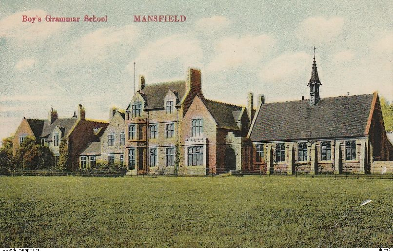 AK Mansfield - Boy's Grammar School  - Feldpost 1. Rhein. Train-Abtlg. Nr. 8 Kassenverwaltung - 1915 (69345) - Andere & Zonder Classificatie