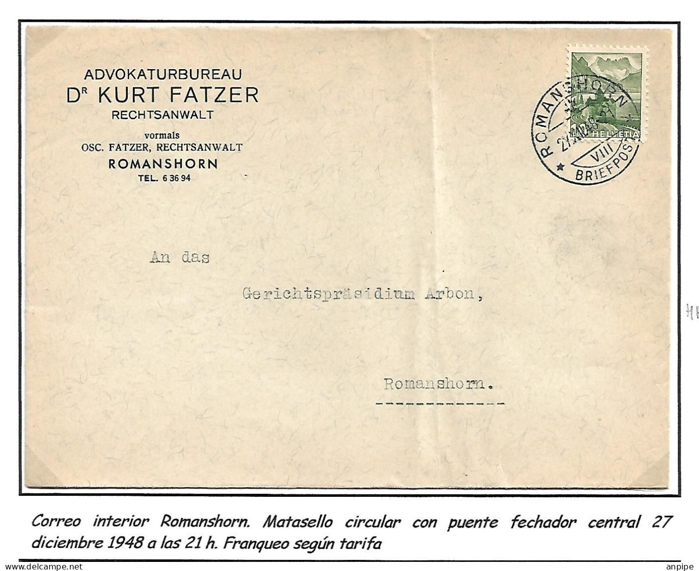 SUIZA - Storia Postale