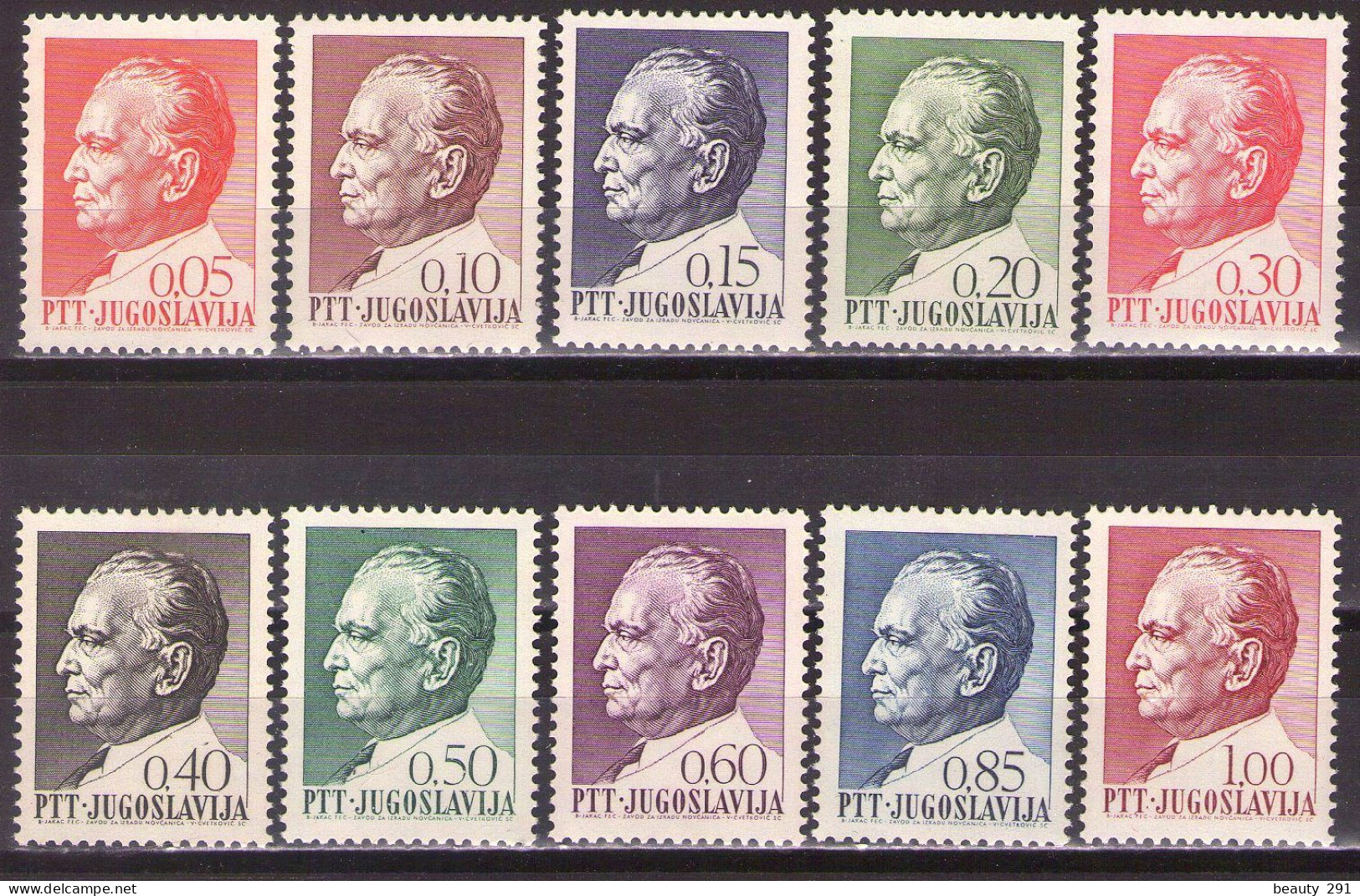 Yugoslavia 1967 - Tito 75th Birthday - Mi 1206-1215 - MNH**VF - Unused Stamps