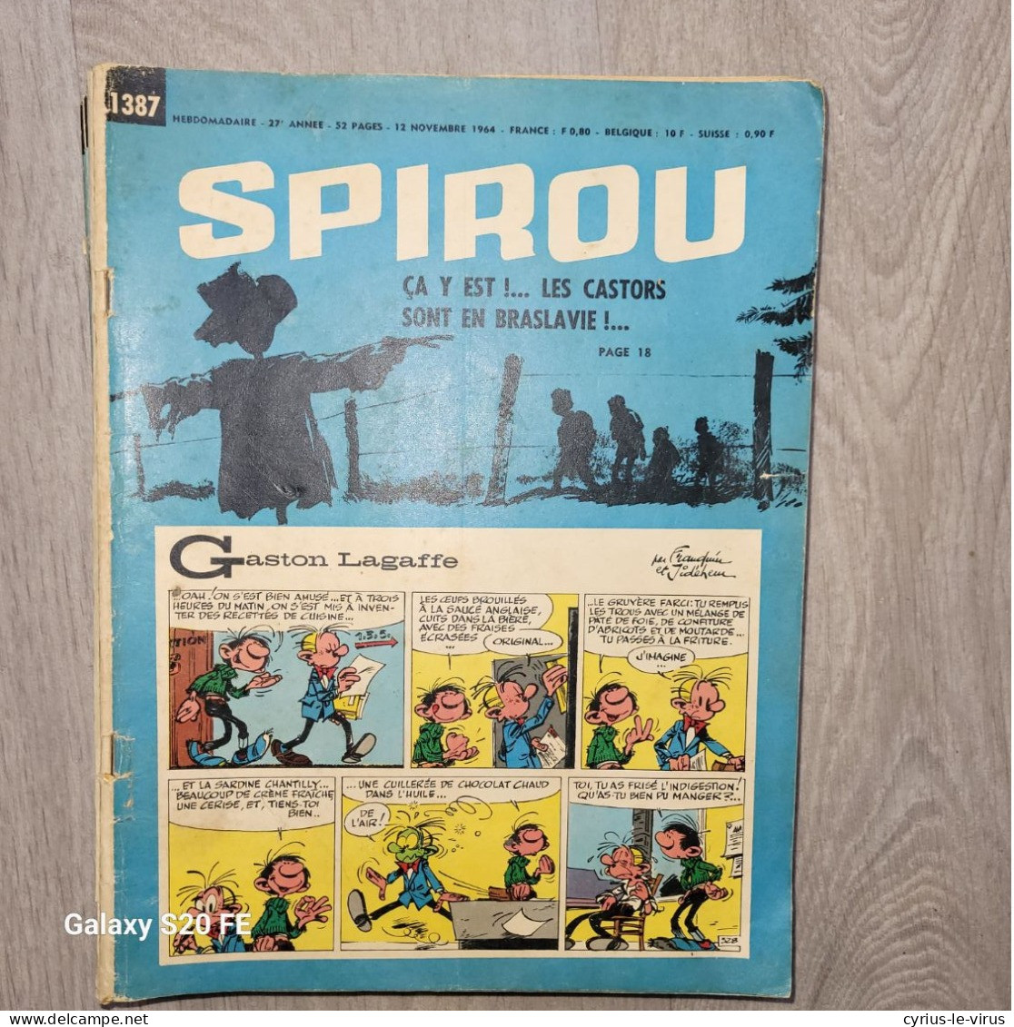 Magazines Spirou  ** Boule Et Bill  ** Sport Saut En Parachute  ** Raoul Cledassou  ** - Spirou Magazine