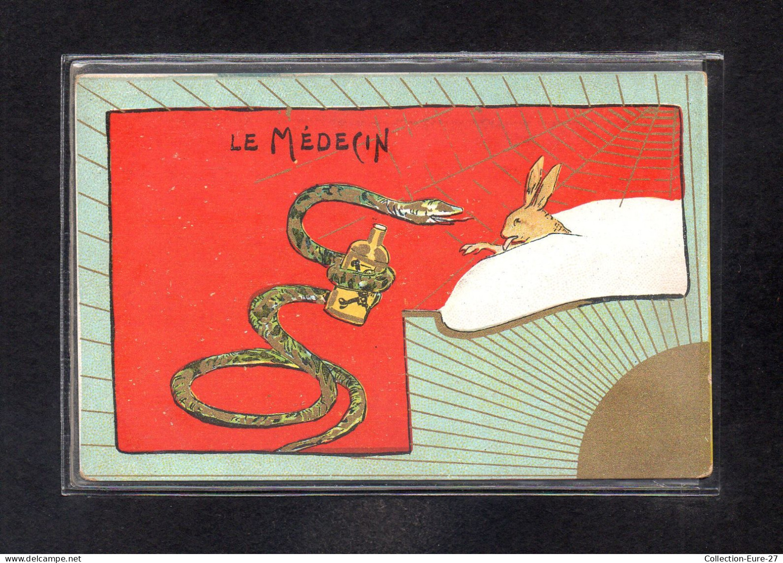 (12/05/24) THEME ILLUSTRATEURS-CPA NON SIGNEE - LE MEDECIN - SERPENT - SIROP - LAPIN - 1900-1949