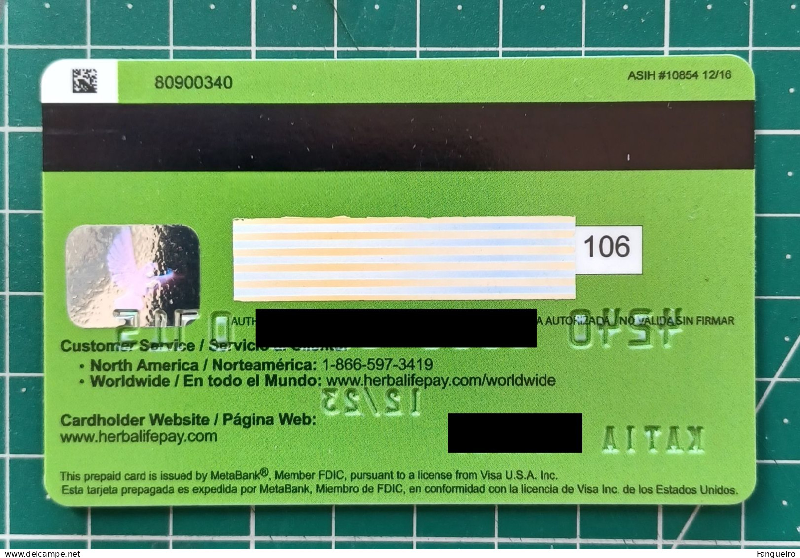 USA CREDIT CARD HERBALIFE NUTRITION - Credit Cards (Exp. Date Min. 10 Years)