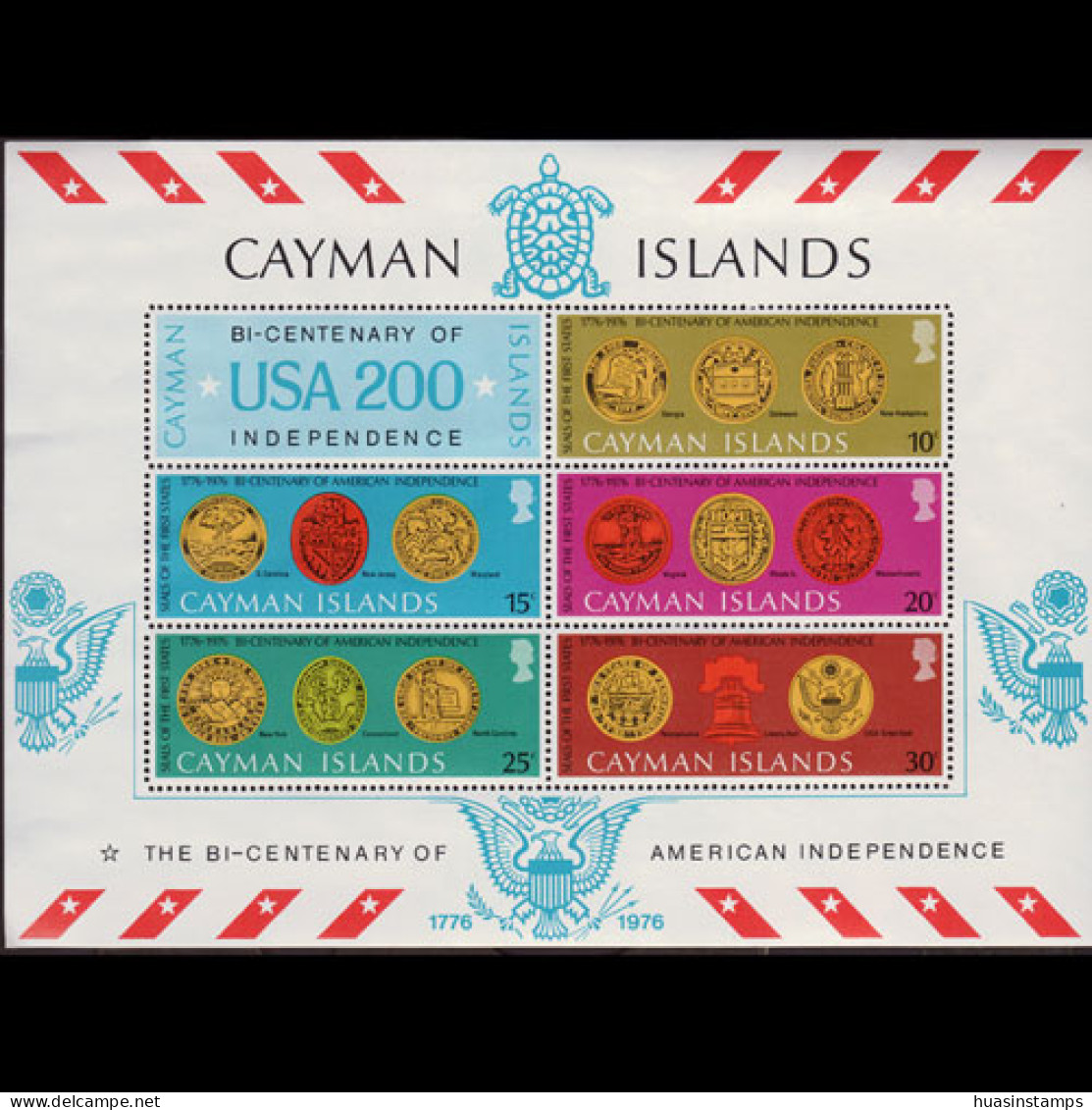 CAYMAN IS. 1976 - Scott# 376a S/S US Cent. MNH - Cayman (Isole)
