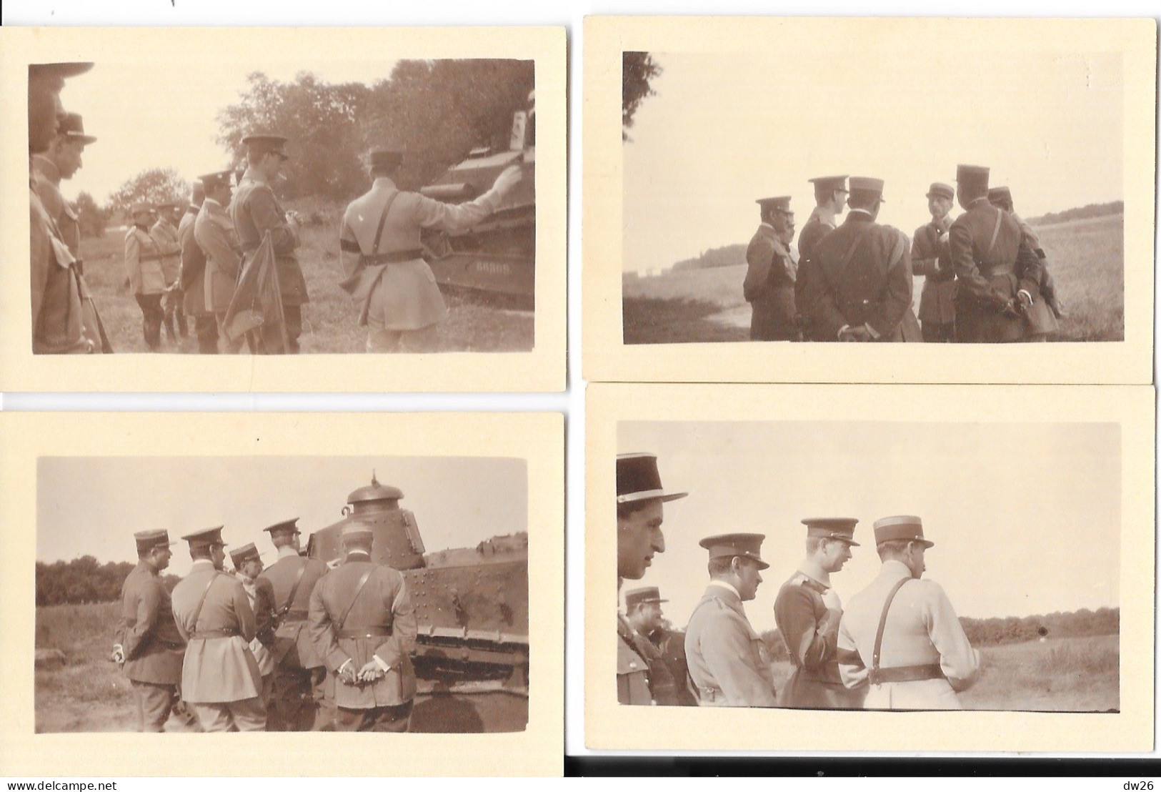 Lot De 7 Mini Photos - Officiers Militaires En Inspection - Lieux Et Personnages à Identifier - 1ère Guerre Mondiale? - Oorlog, Militair