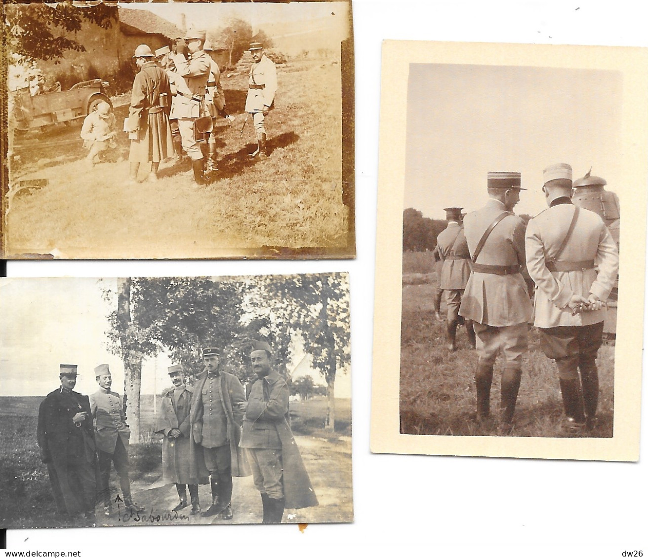 Lot De 7 Mini Photos - Officiers Militaires En Inspection - Lieux Et Personnages à Identifier - 1ère Guerre Mondiale? - Oorlog, Militair