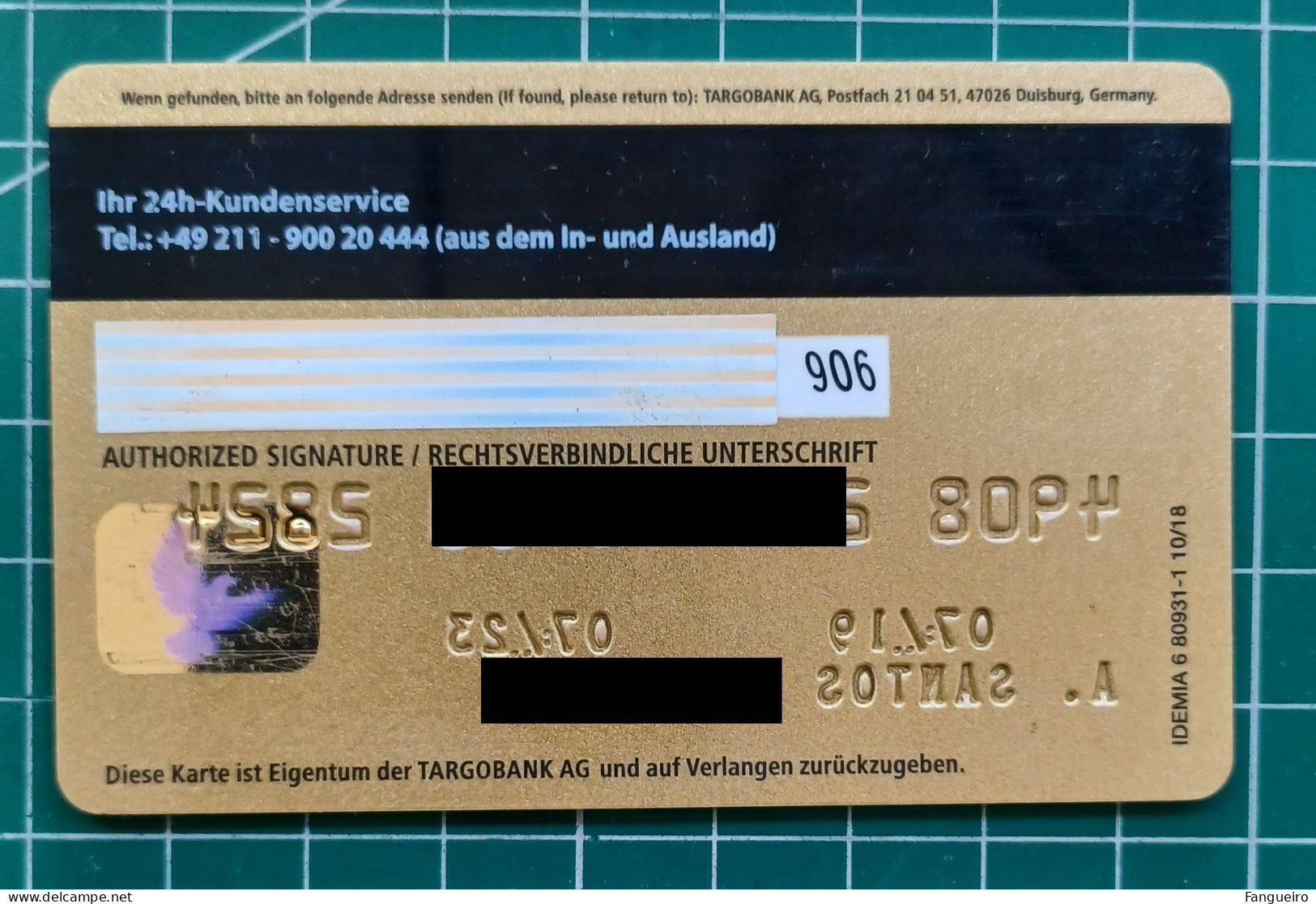 GERMANY  CREDIT CARD TARGO BANK - Credit Cards (Exp. Date Min. 10 Years)