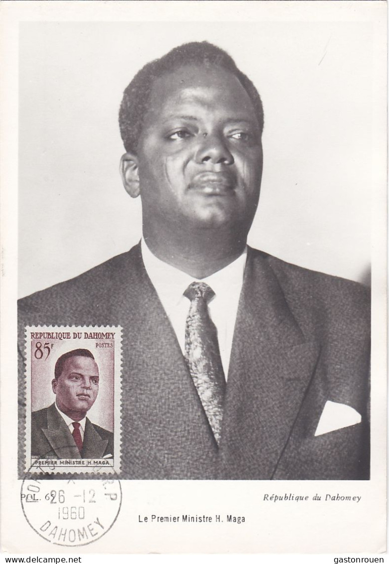 Carte Maximum Dahomey 1960 Premier Ministre Maga - Benin - Dahomey (1960-...)