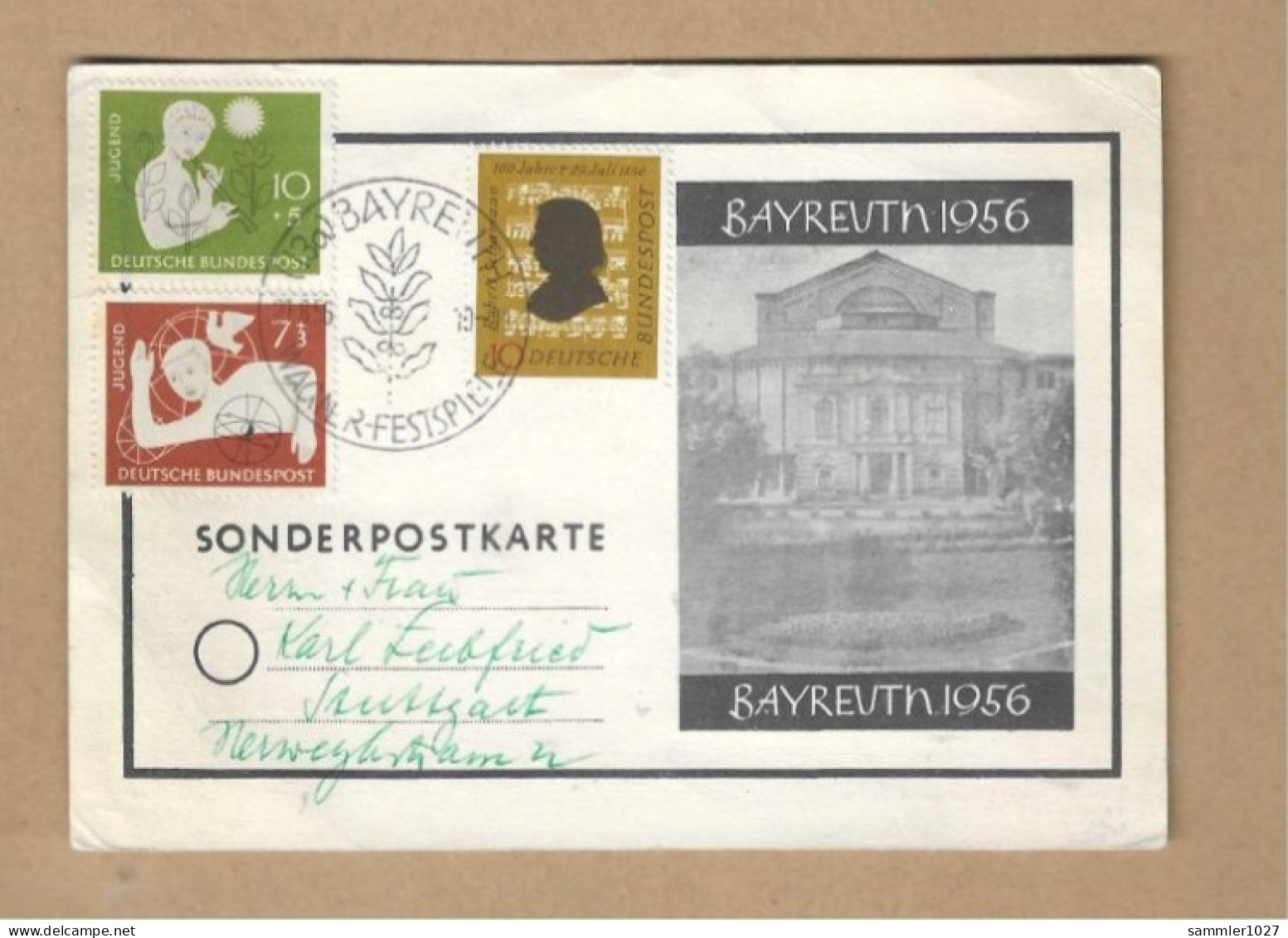 Los Vom 12.05  Sammlerkarte Aus Bayreuth 1956 - Briefe U. Dokumente
