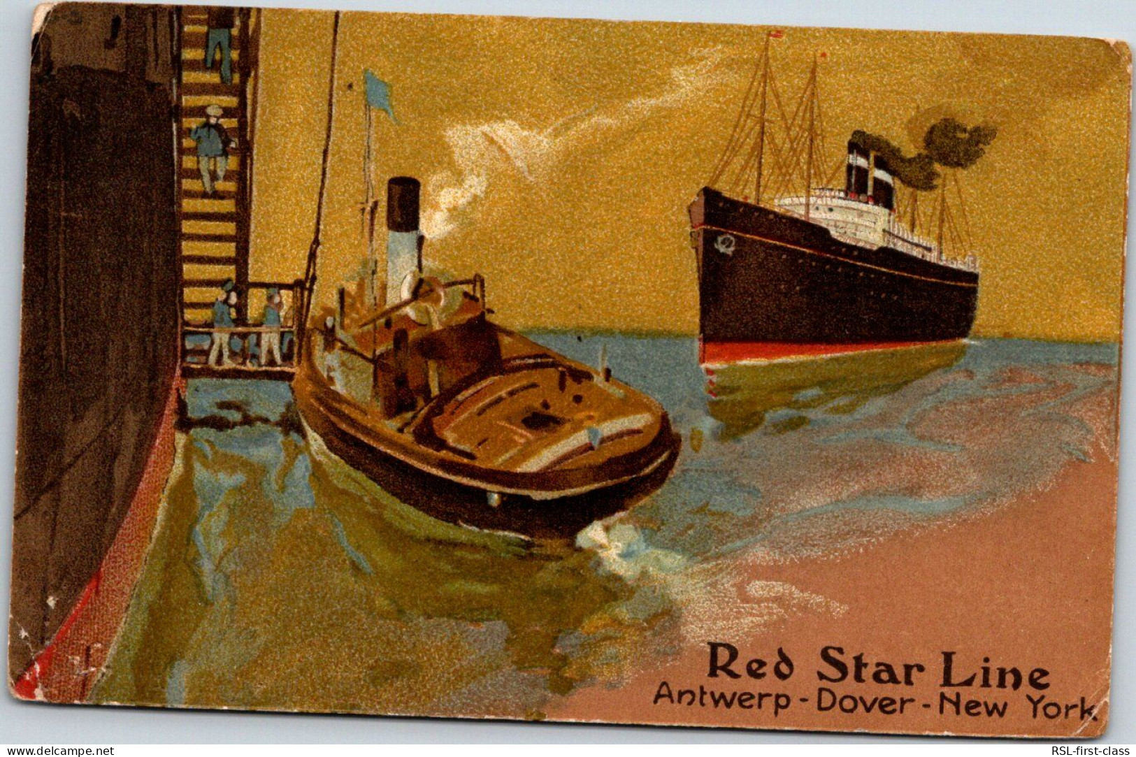 RED STAR LINE : Card G-5 From Serie G : Impressions 2 (brown Backgrounds) Cassiers - Dampfer