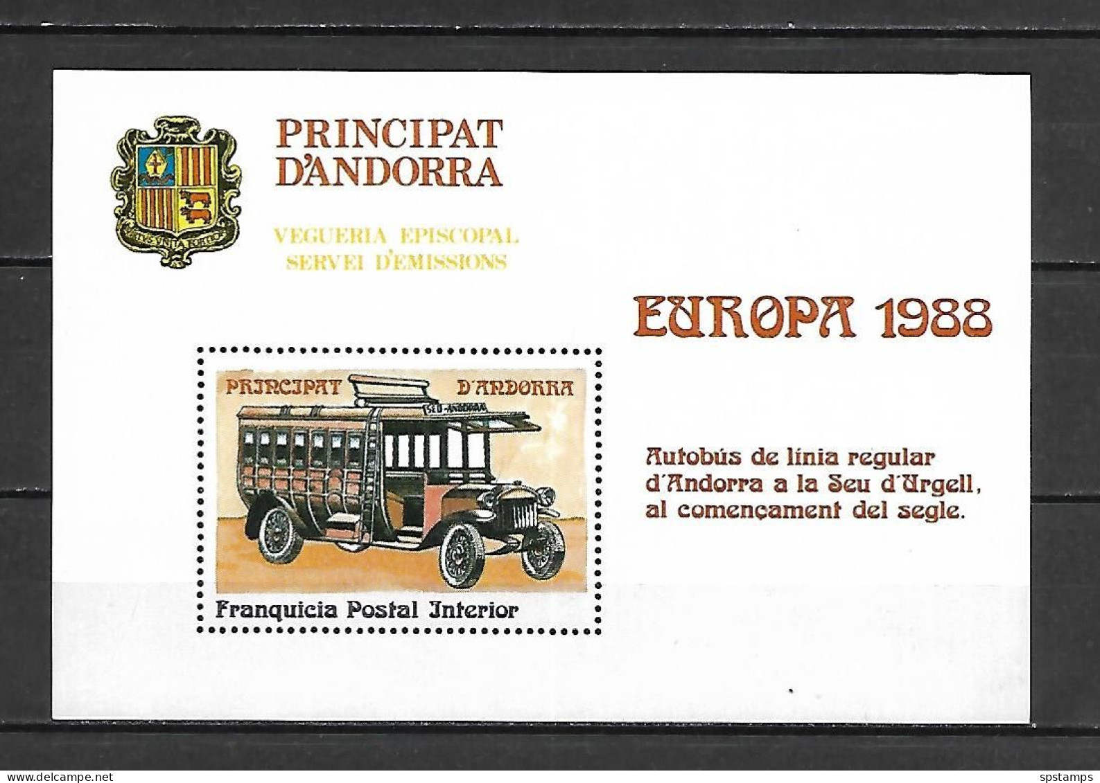 Andorra Episcopal Viguerie 1988 Europa MS MNH - Vicariato Episcopale