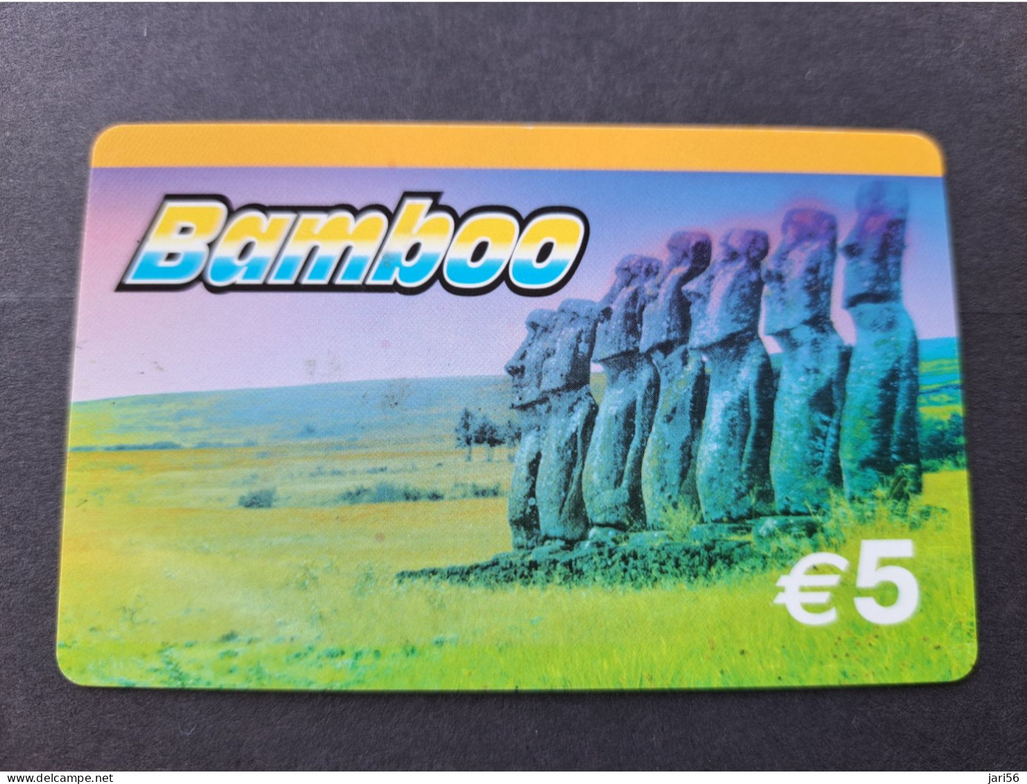 NETHERLANDS  PREPAID / € 5,- / BAMBOO/ EASTER ISLAND STATUES  / USED  CARD   ** 16614** - GSM-Kaarten, Bijvulling & Vooraf Betaalde