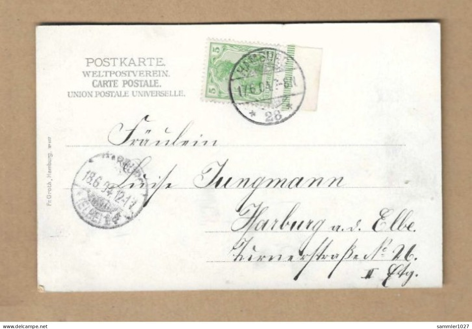 Los Vom 12.05  Ansichtskarte Aus Hamburg 1904 - Lettres & Documents
