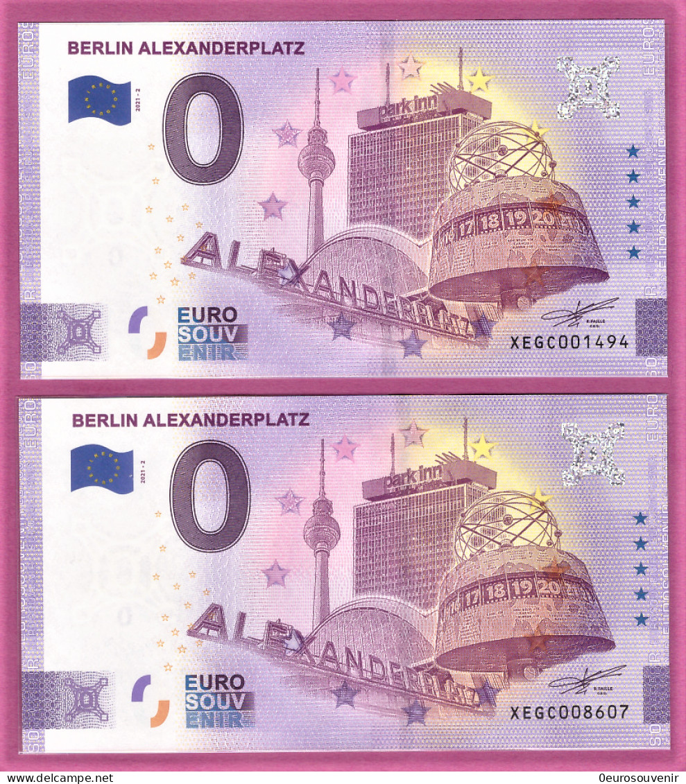 0-Euro XEGC 2021-2 BERLIN ALEXANDERPLATZ - WELTZEITUHR Set NORMAL+ANNIVERSARY - Pruebas Privadas