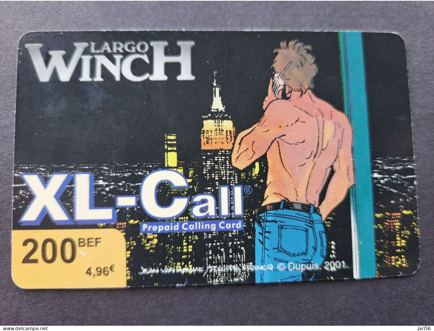 BELGIUM / XL-CALL € 4,96  /  LARGO- WINCH PREPAID /CITY BY NIGHT/    USED  CARD  ** 16617 ** - Sans Puce