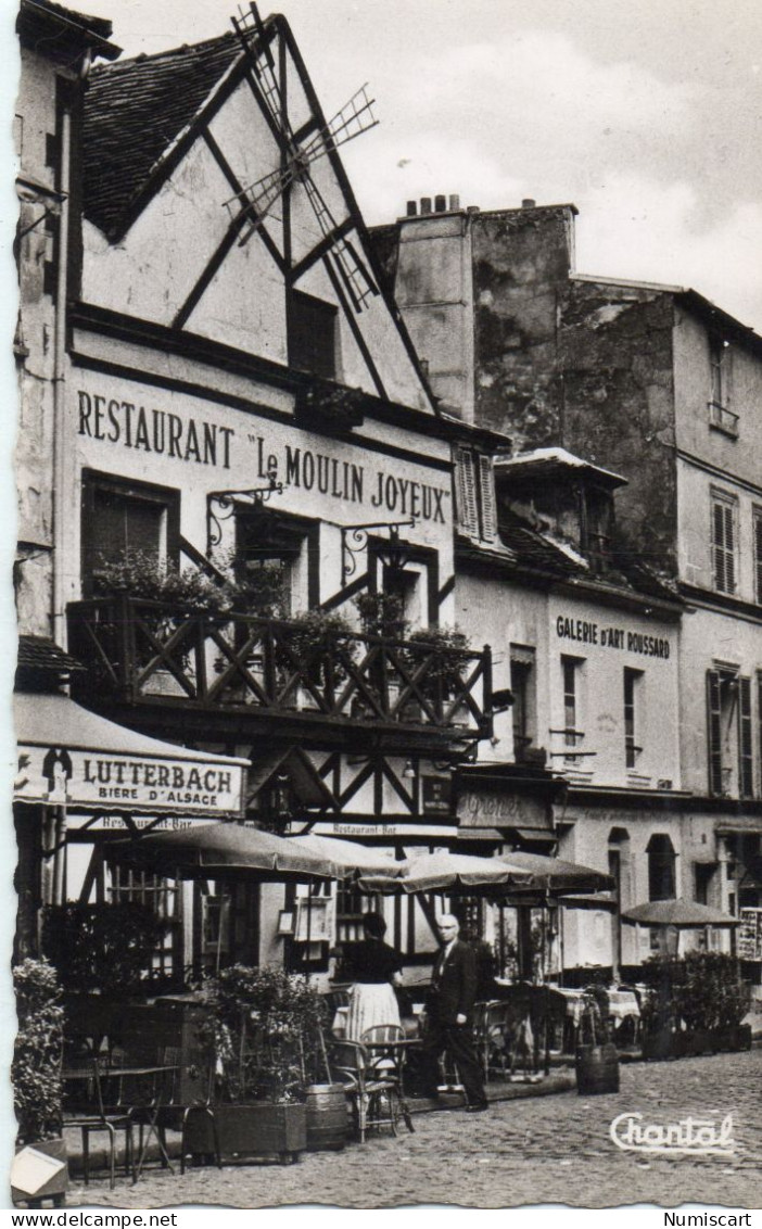 Paris 75018 Animée Place Du Tertre Montmartre Restaurant "Le Moulin Joyeux" - Arrondissement: 18