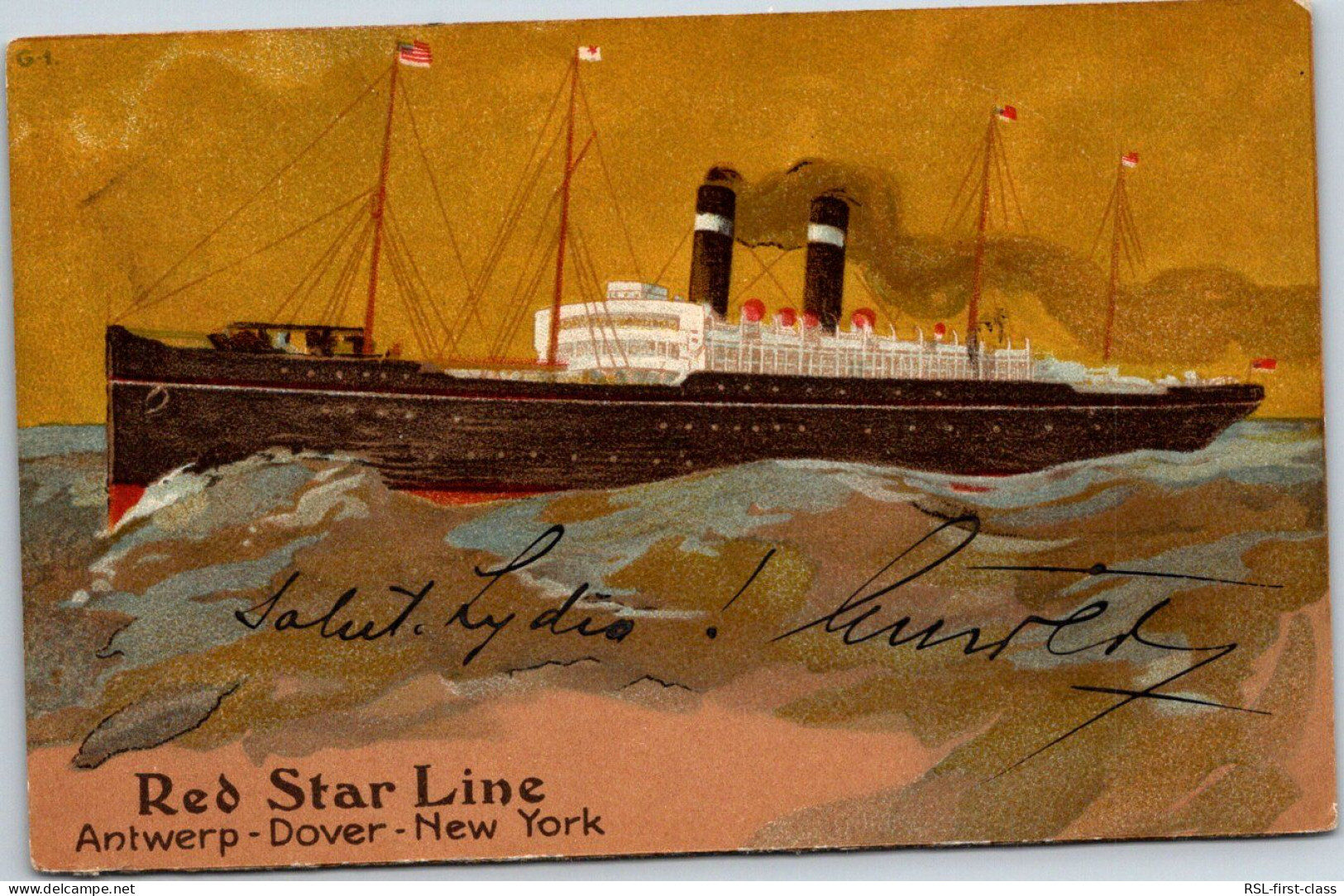 RED STAR LINE : Card G-1 From Serie G : Impressions 2 (brown Backgrounds) Cassiers - Rrrarissimes - Paquebots