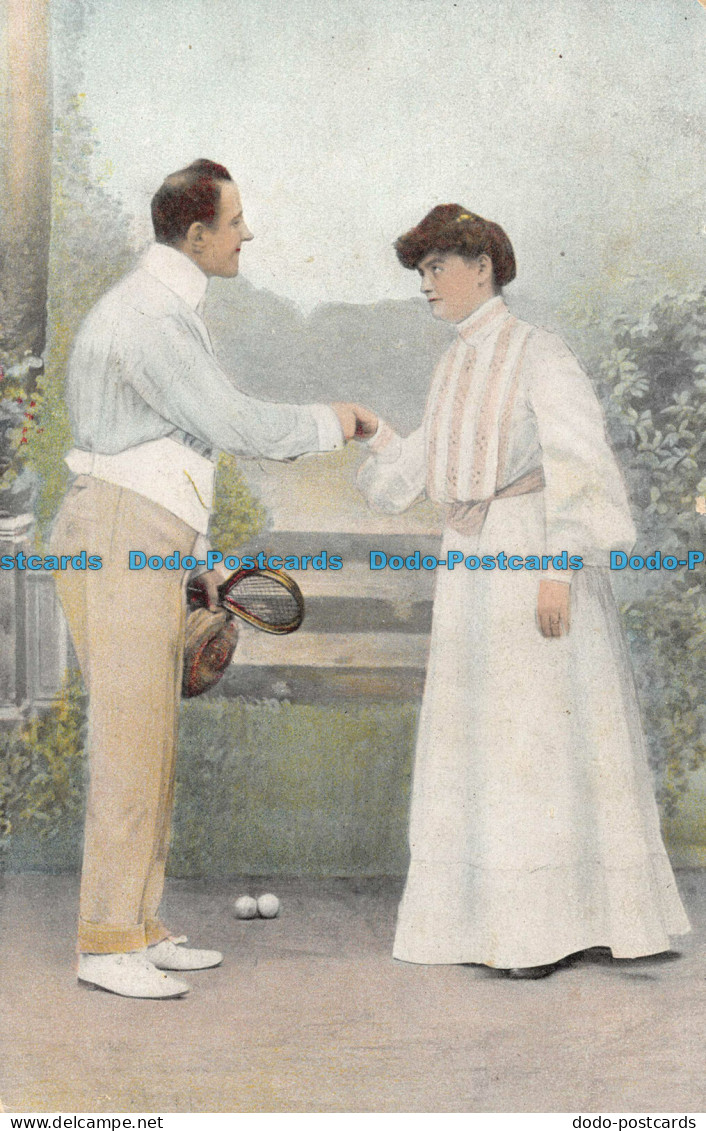 R094985 Old Postcard. Woman And Man - World