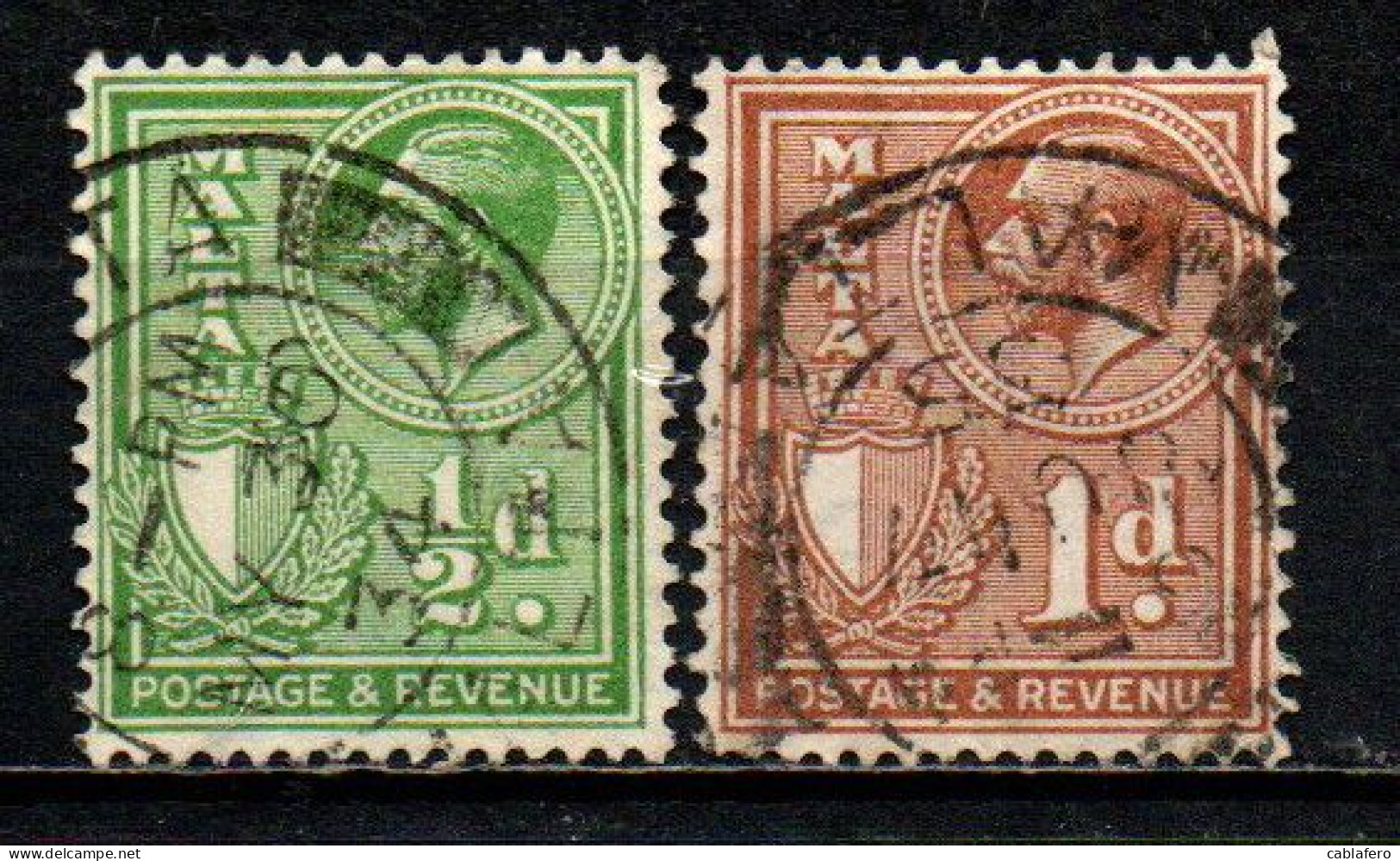 MALTA - 1930 - EFFIGIE DEL RE GIORGIO V CON SCRITTA POSTAGE &amp; REVENUE - USATI - Malte (...-1964)