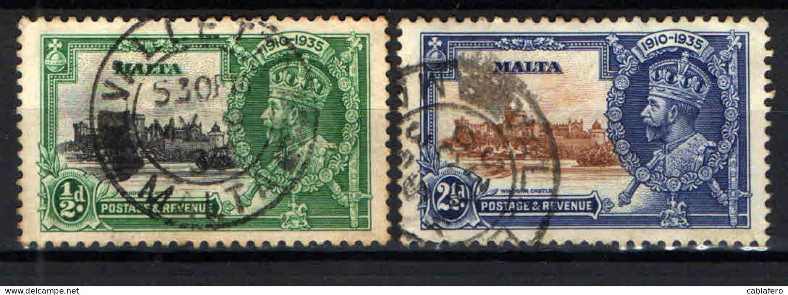 MALTA - 1935 - GIUBILEO DELL'INCORONAZIONE DEL RE GIORGIO V - USATI - Malta (...-1964)