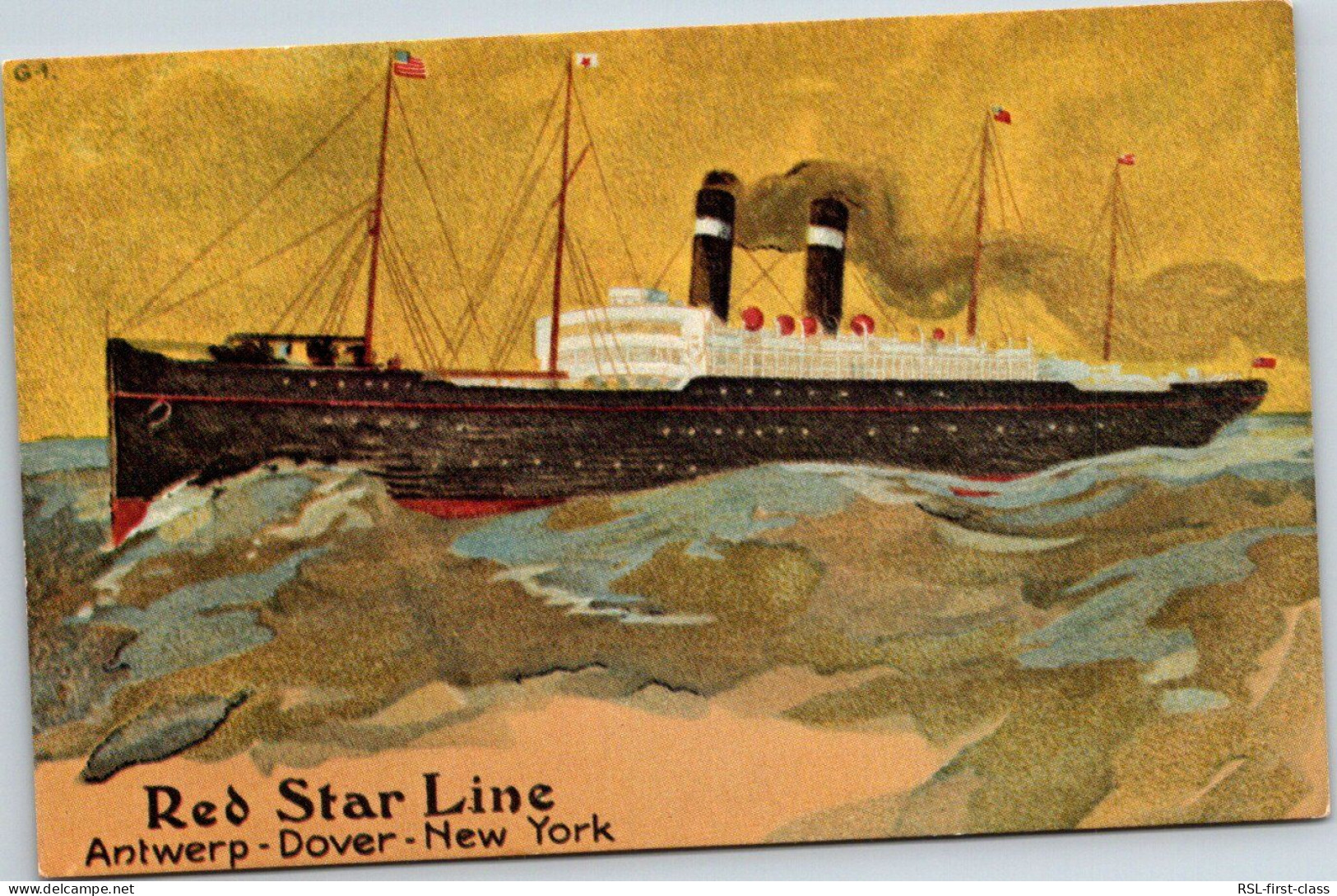 RED STAR LINE : Card G-1 From Serie G : Impressions 2 (brown Backgrounds) Cassiers - Passagiersschepen