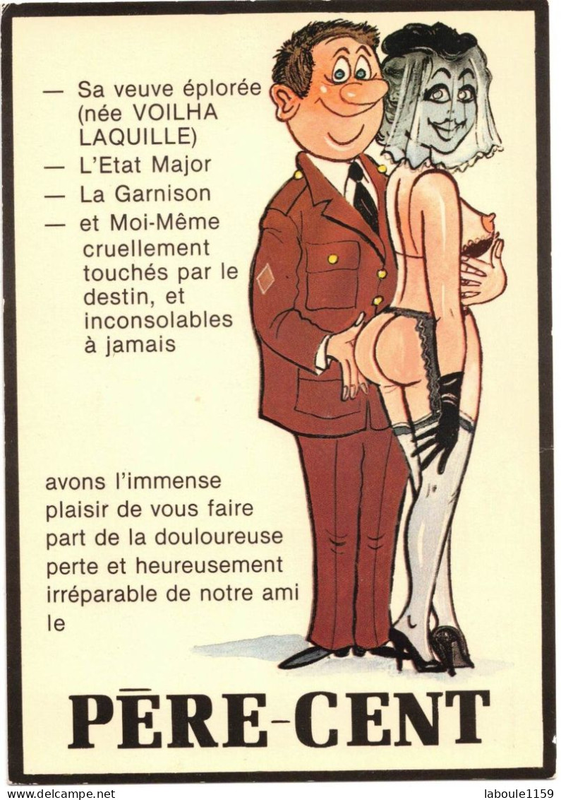 HUMOUR MILITARIA COUPLE - PERE CENT LA QUILLE ETAT MAJOR GARNISON VEUVE PORTE JARRETELLE FEMME NUE TETON SEIN NU - LYNA - Humour